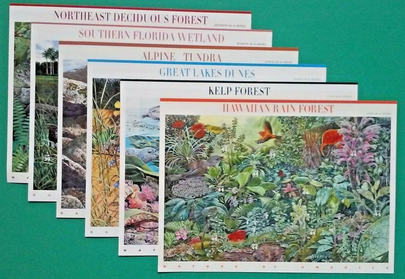 Complete Set of 12 NATURE OF AMERICA Sheets US Postage Stamps USA Sc 3293 – 4474