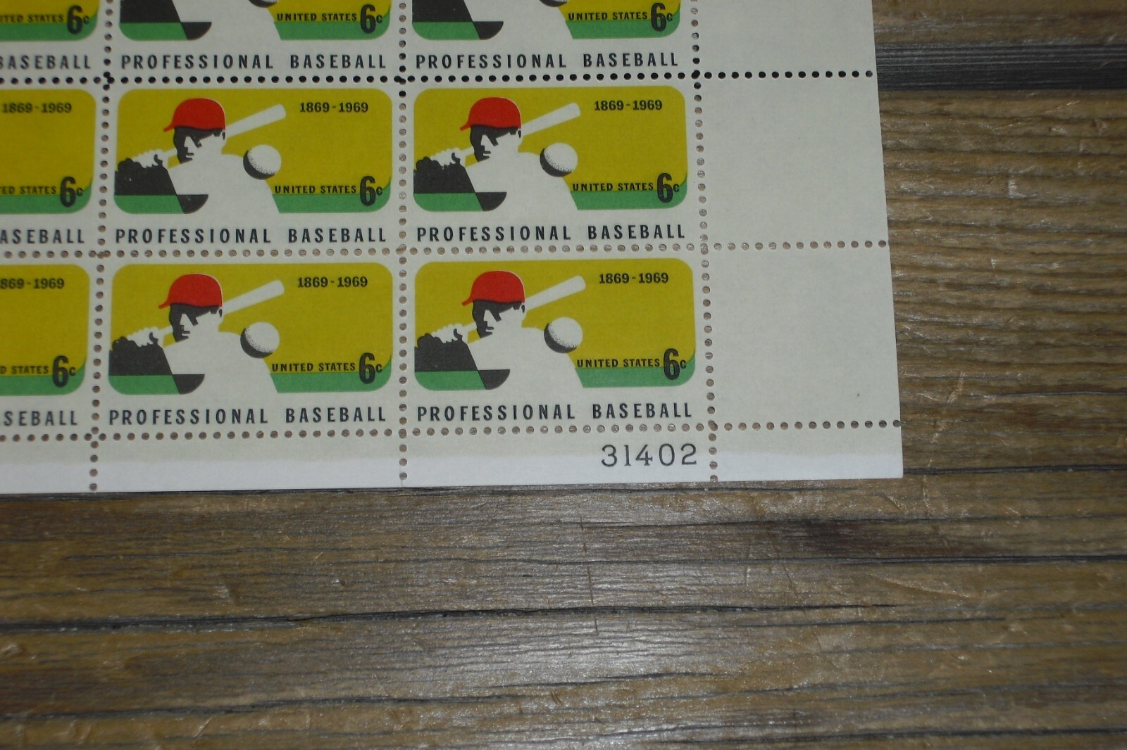 Vintage Complete Pro Baseball Commemorative Postage Stamp Sheet Original Gum