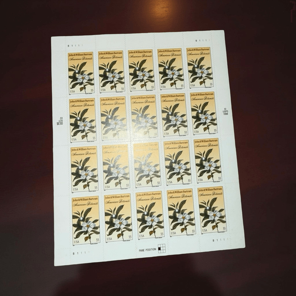 US Scott 99 #3314 33 Cent John & William Bartram Botanists Sheet of 20 Stamps