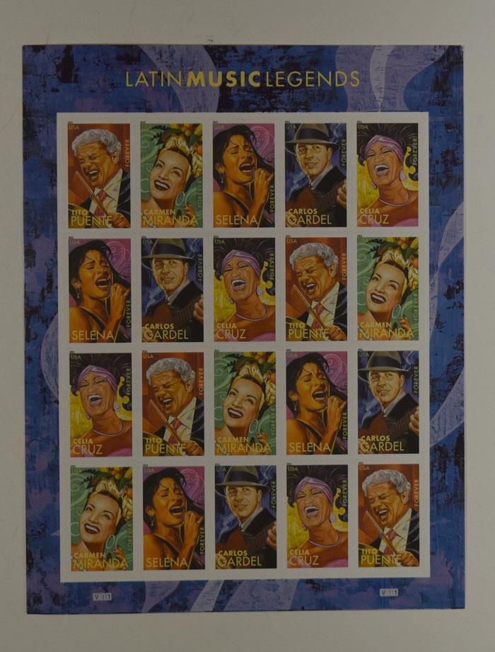 US SCOTT 4497-4501 PANE OF 20 LATIN MUSIC LEGENDS FOREVER STAMPS MNH