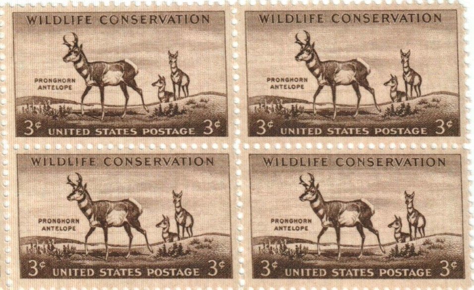 US Wildlife Conservation Pronghorn Antelope 3¢ Postage Stamp #1078 Pack of 100