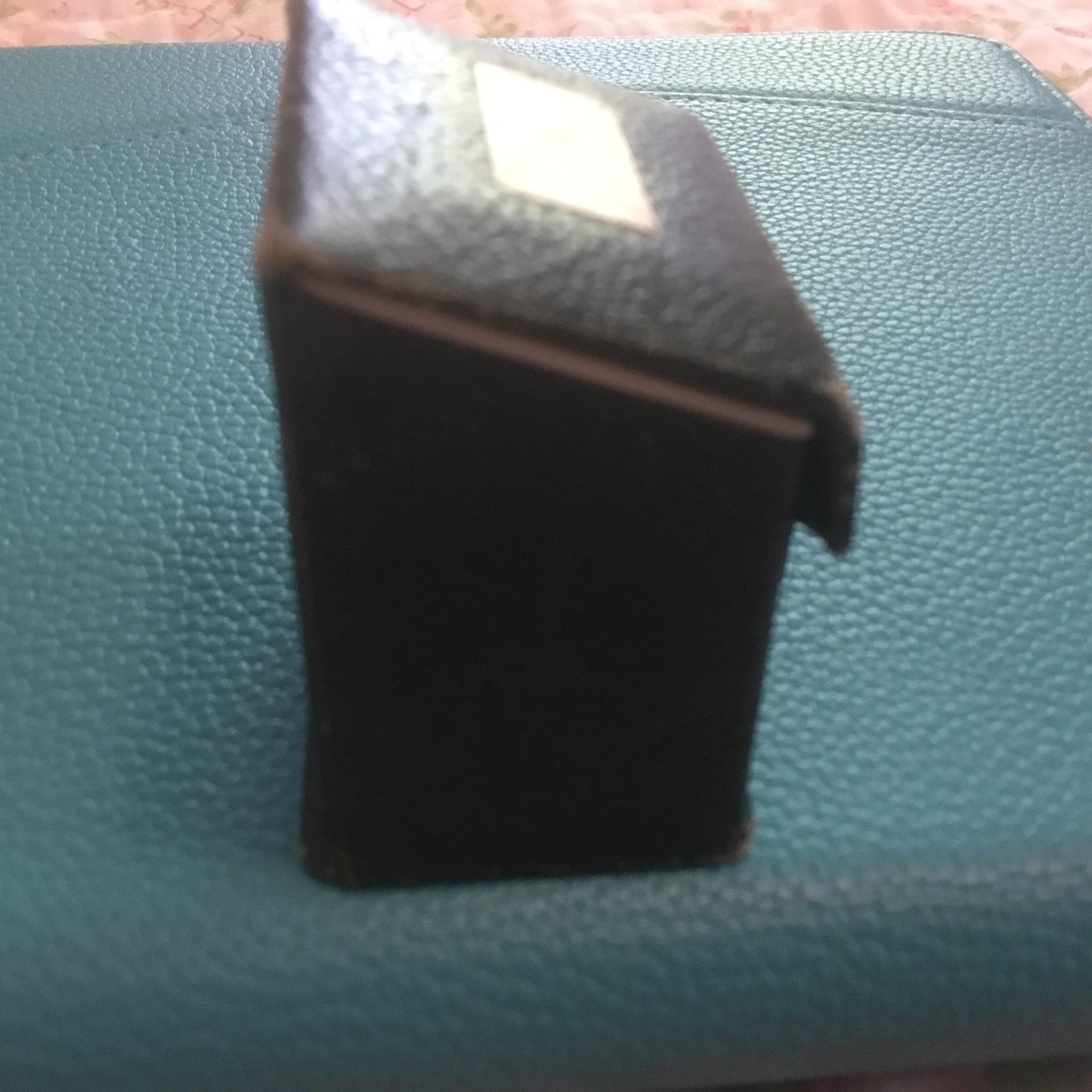 Vintage Stamp Box Made in Germany | 1950s Faux Leather Envelope Graphic 3-Slot