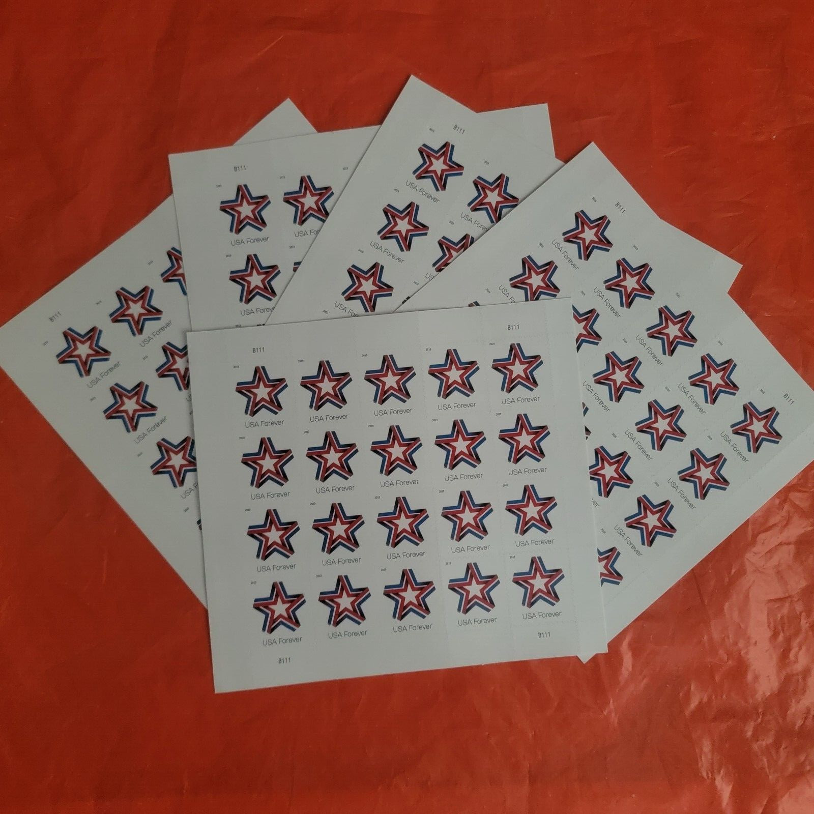 2019 Star Ribbon Pane of 20 Forever Postage Stamps Scott 5361