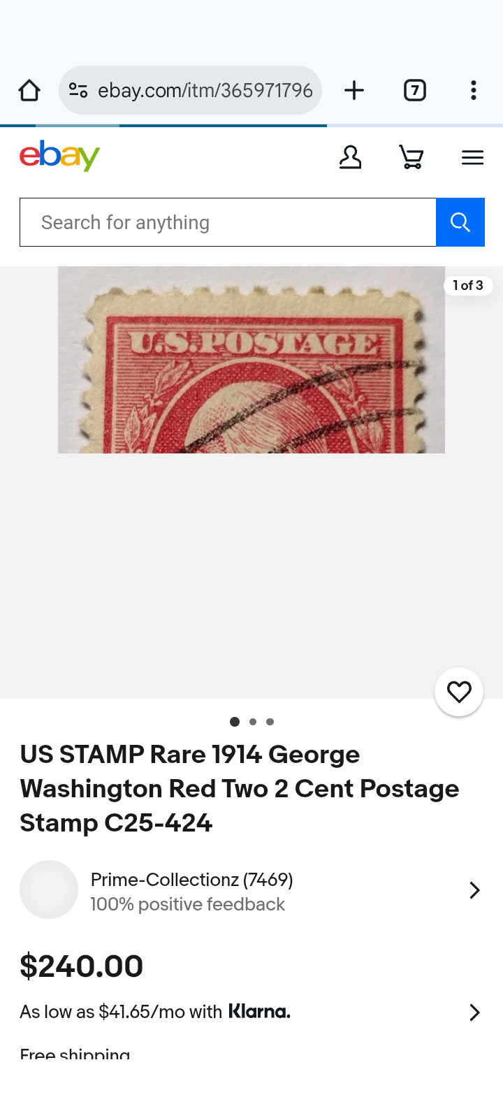 Rare 1914 George Washington 2 cent stamp collectors stamp