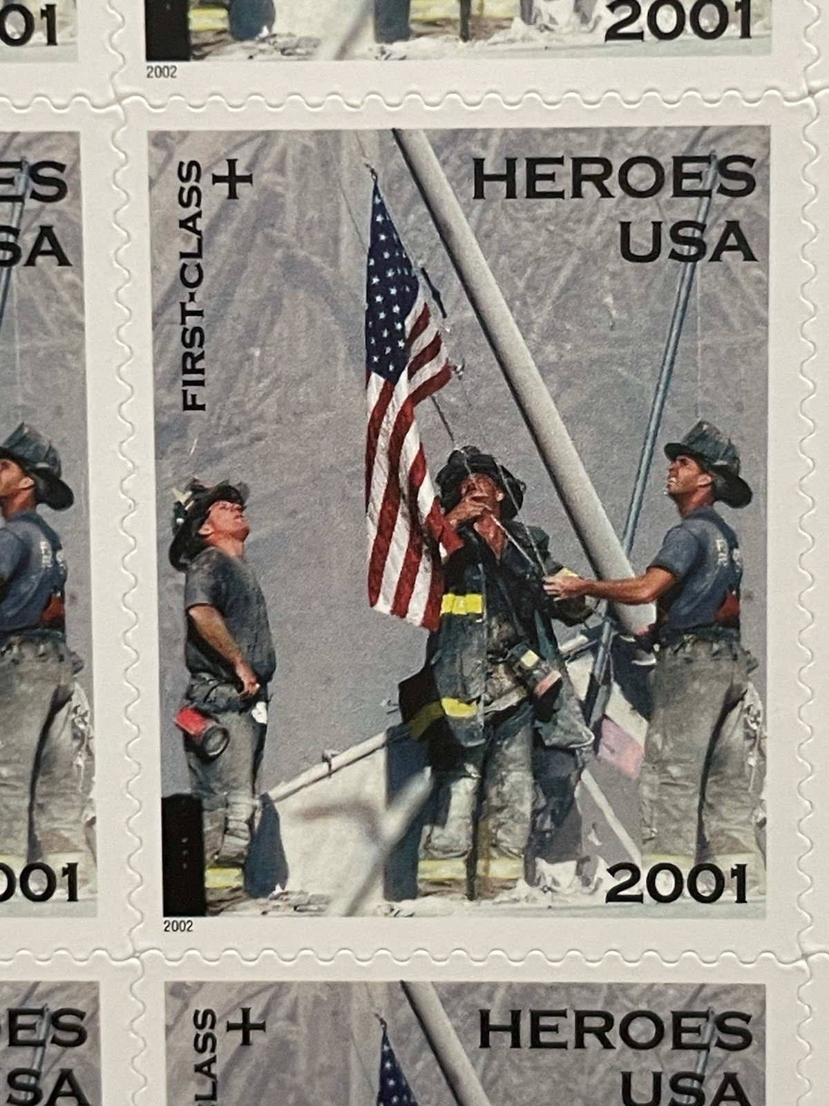 USA 34 Cent Heroes September 11, 2001 9/11 Postage Stamps, Full Sheet of 20