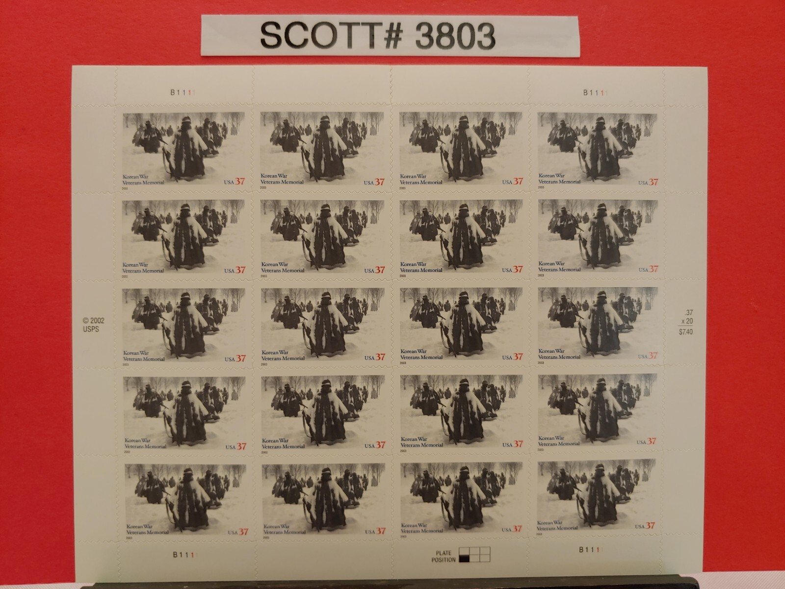Scott # 3803 Korean War Veterans Memorial – USPS Postage Stamps
