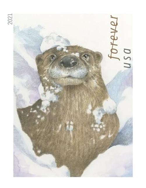 United States Postal Service Otters in Snow Postage Stamps (1 Booklet of 20
