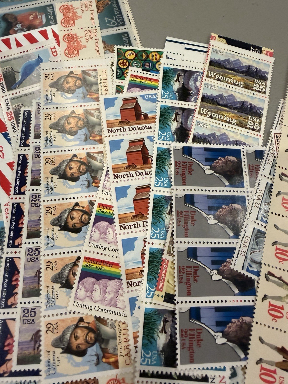Lot of US STAMP PARTIAL SHEETS $245.97 FACE VALUE ALL FULL GUM POSTAGE!