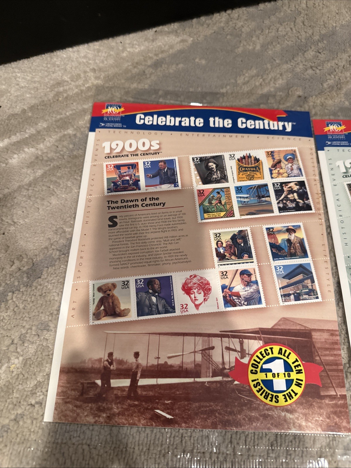 CELEBRATE THE CENTURY 1900 To 1950s . Total 6 Sheet USPS Stamps All Sealed