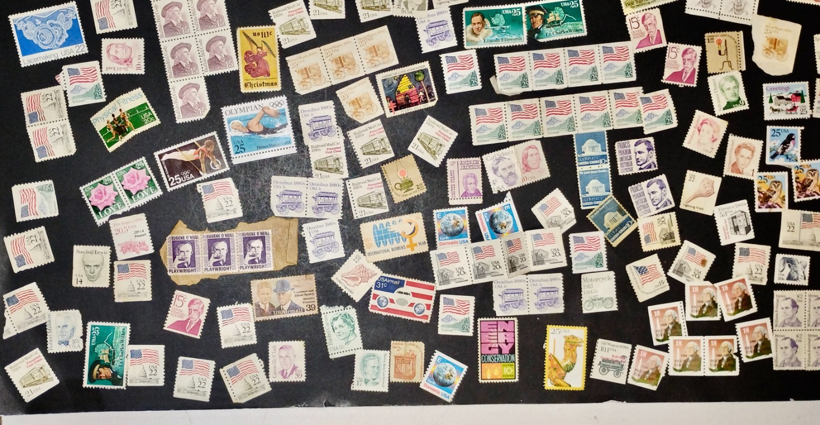 Mixed Lot of 200+ U.S. Vintage Stamps– High Denomination, non cancelled, Nice!!