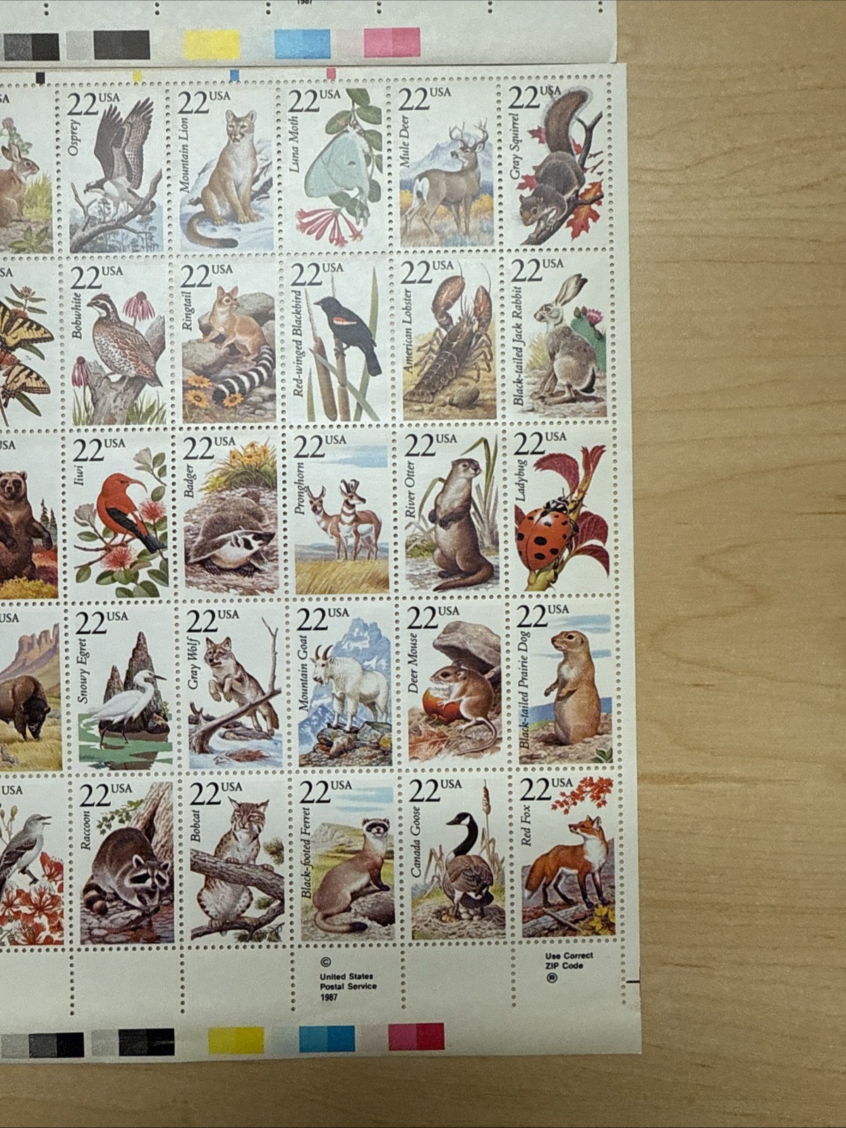 2 SHEETS US SCOTT 2286 – 2335 OF 50 WILDLIFE STAMPS 22 CENT FACE MNH