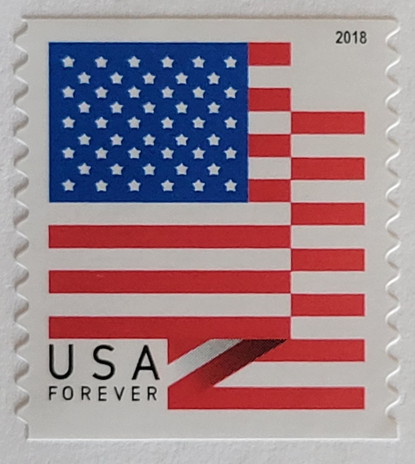 Lot of 10 Stamped Envelopes #10 (4⅛x9½) White Gummed with Forever Flag Coil 5261