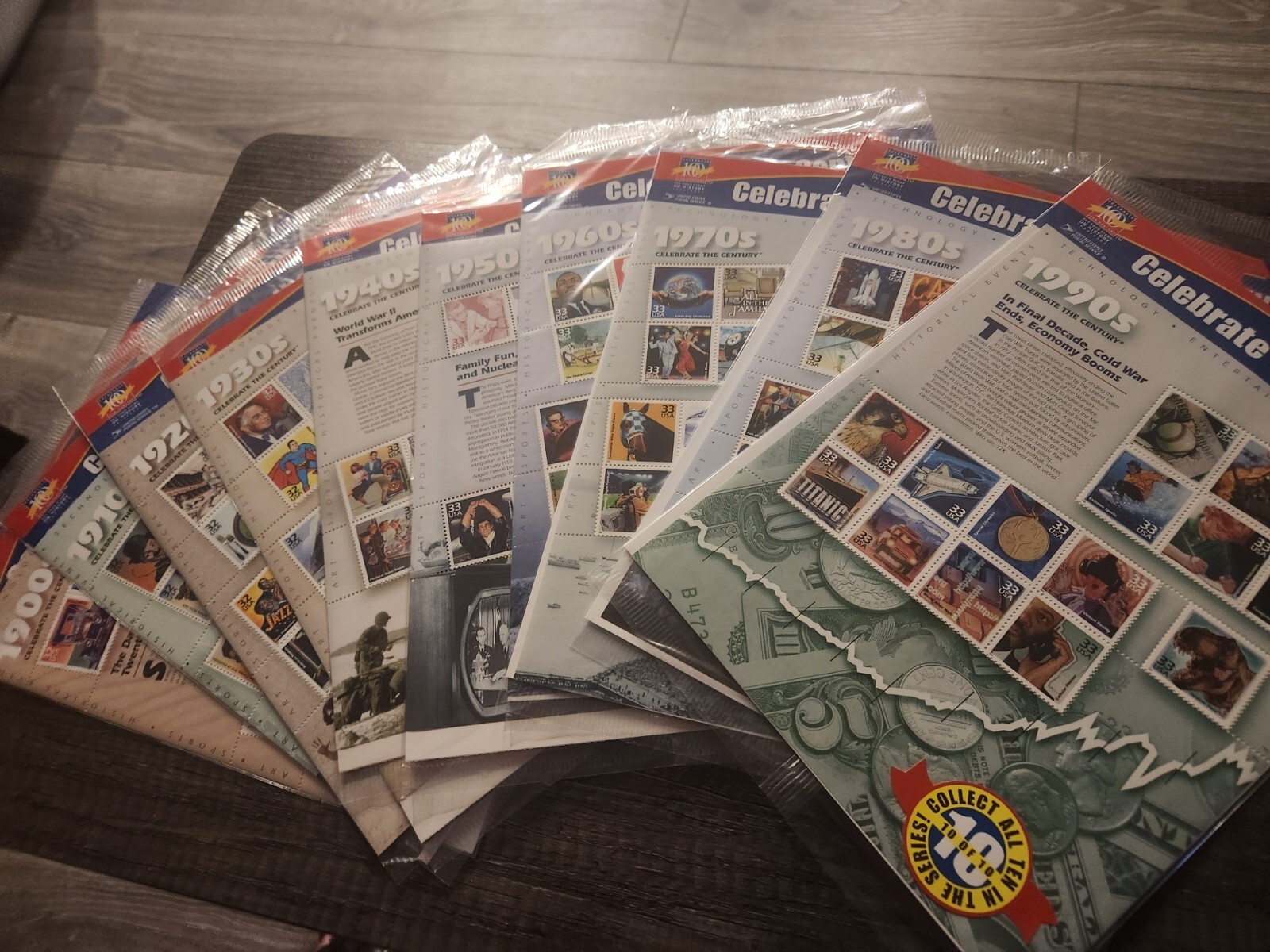 CELEBRATE THE CENTURY 1900-1990. Complete 10 Sheet Set US Stamps USA # 3182-3191