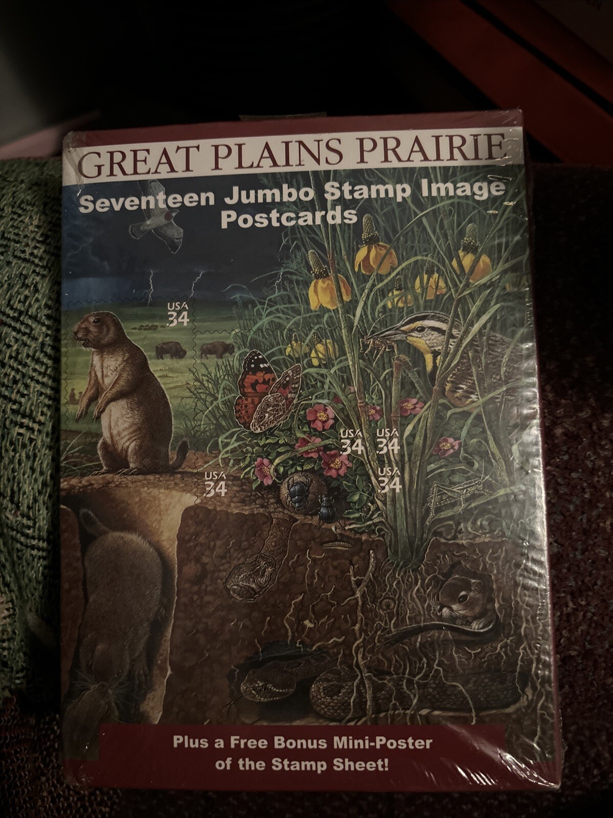 Great Plains Prairie Image USPS Jumbo Stamp Postcards New Sealed Set of 17