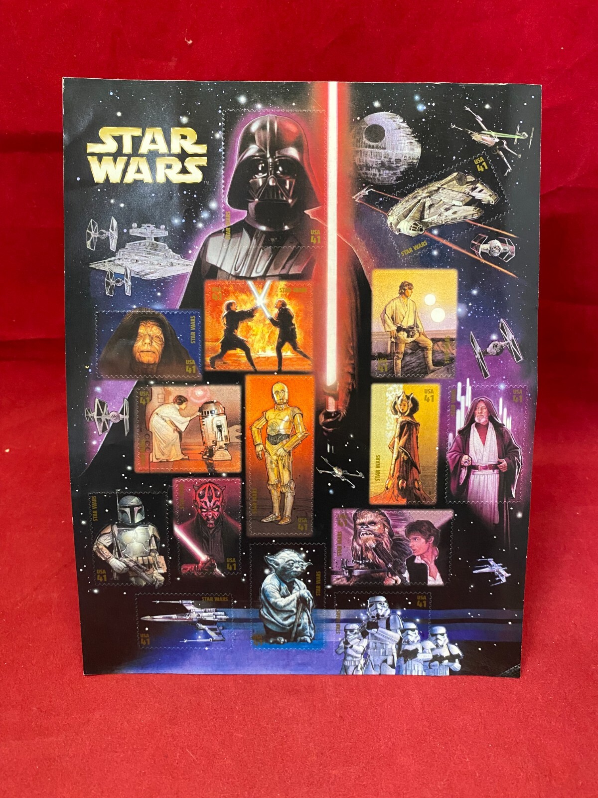 Star Wars USPS Postage Stamp Sheet 2007 15 .41 Cent Drew Struzan Art New