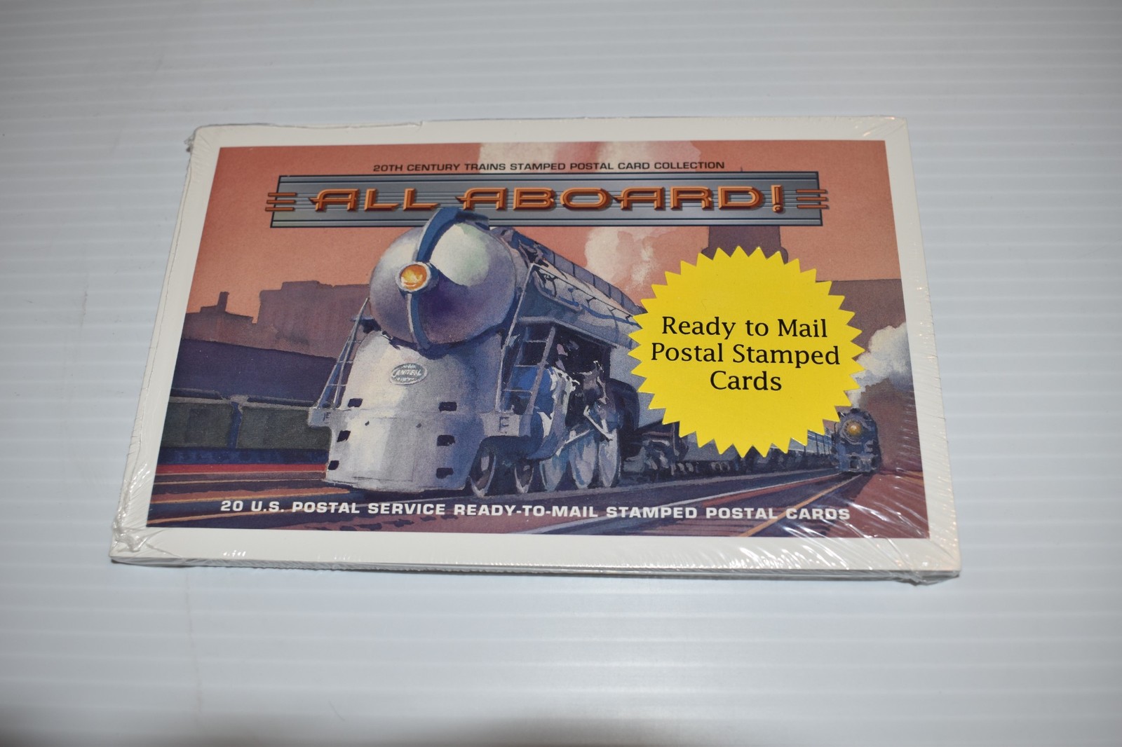 ALL ABOARD USPS Railroad Train Ready To Mail Stamped Post Cards Sealed (PTG139)