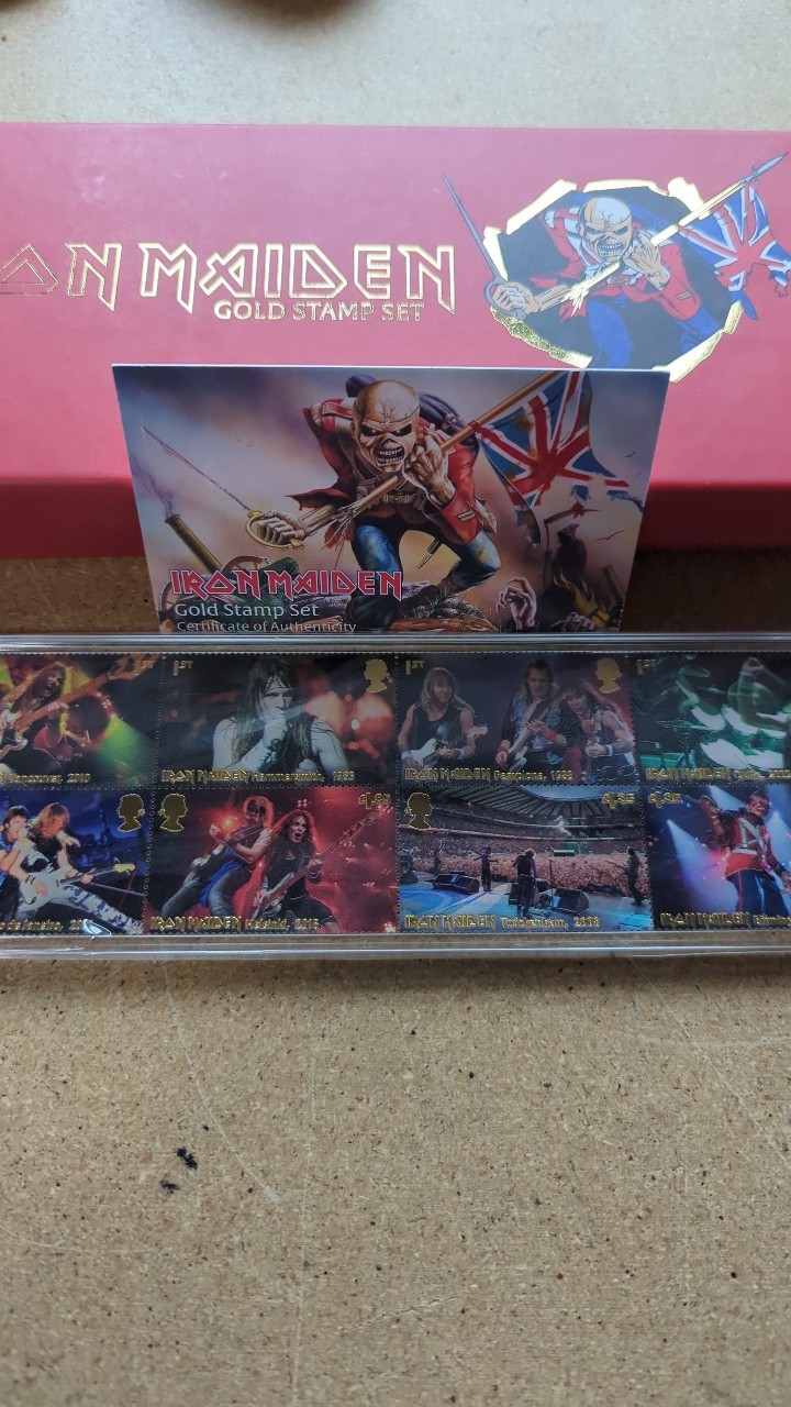 Royal Mail – Iron Maiden – Gold Stamp Set – Limited Edition – MNH