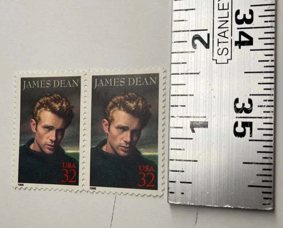 2 Vintage James Dean USA 32 Cent Stamps 1996 USPS Unused