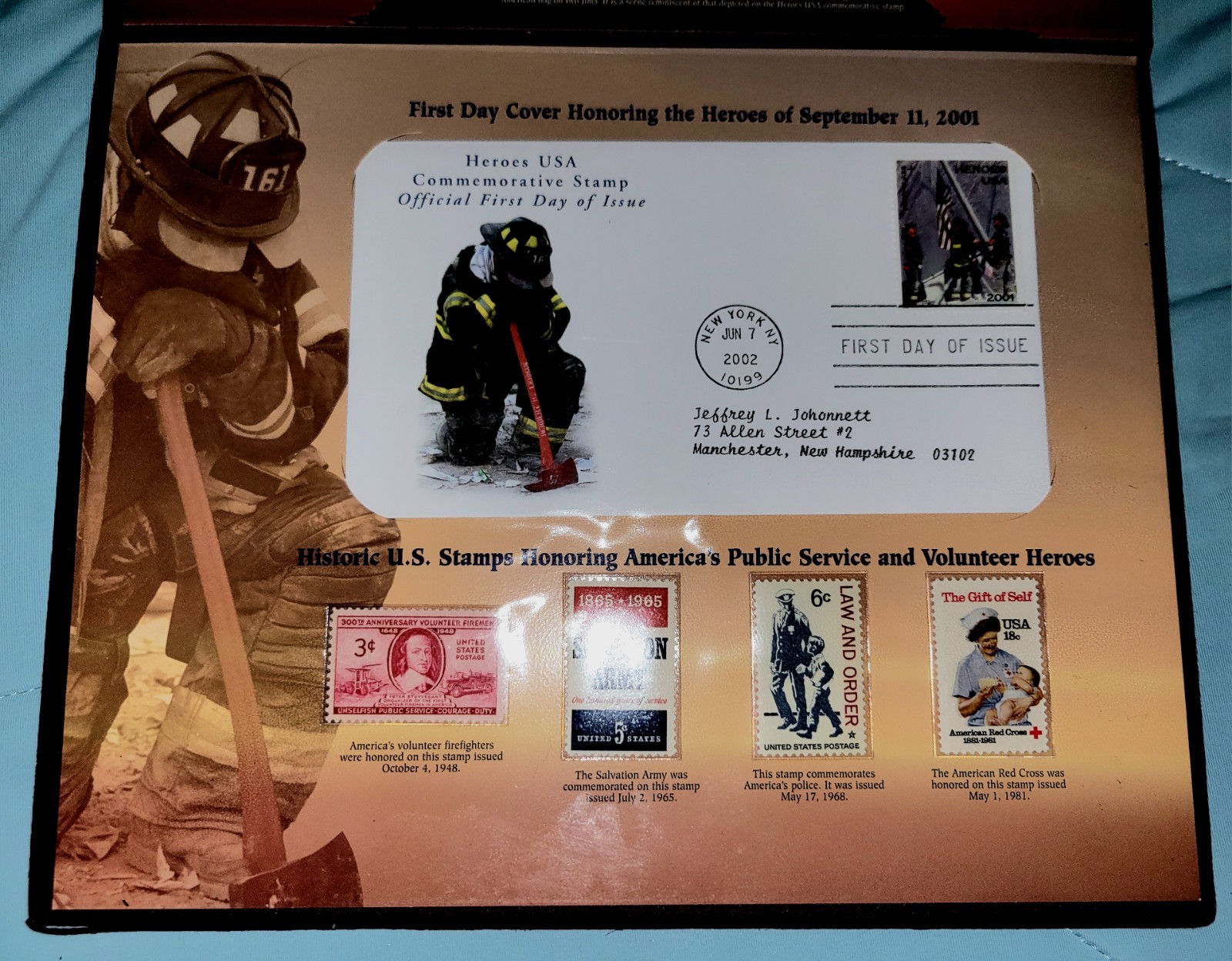 Postal Commemorative Society Honoring USA Heroes Historic Stamps