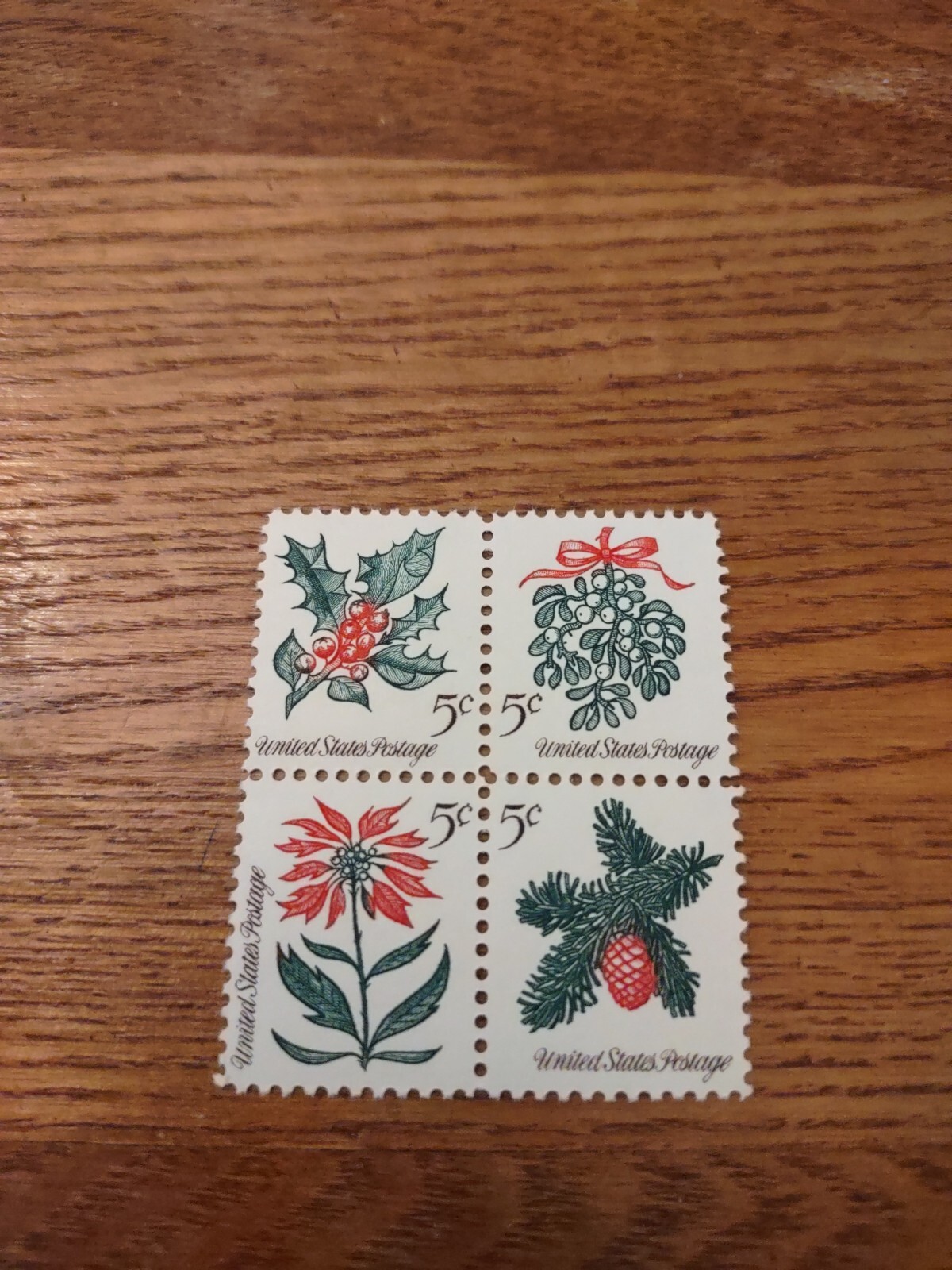 US MNH Postage Stamps-Scott #1254 – #1257 Christmas Plants 5c (1964)