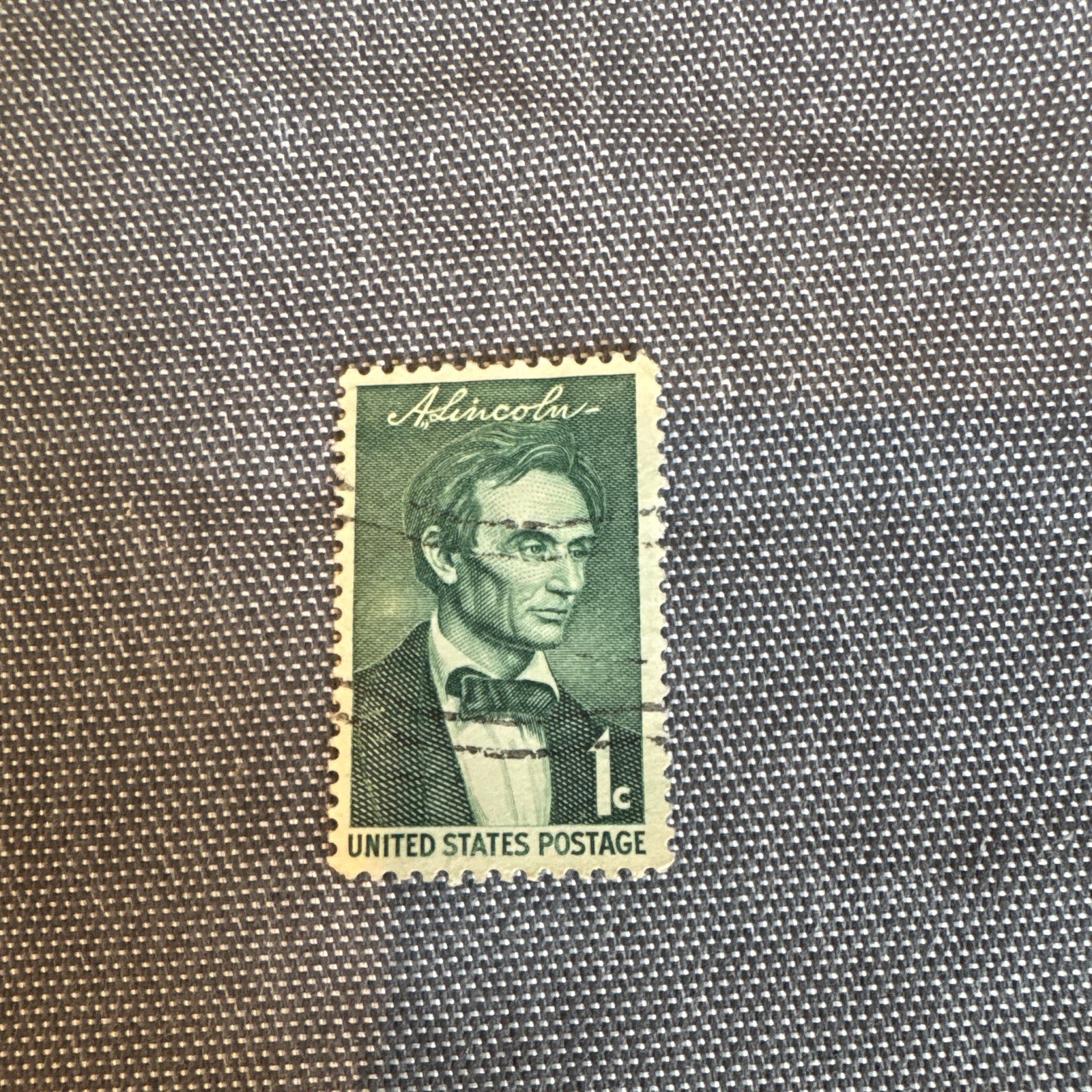 Abraham Lincoln 1 Cent Green Used Single Postage Stamp, Uncertified