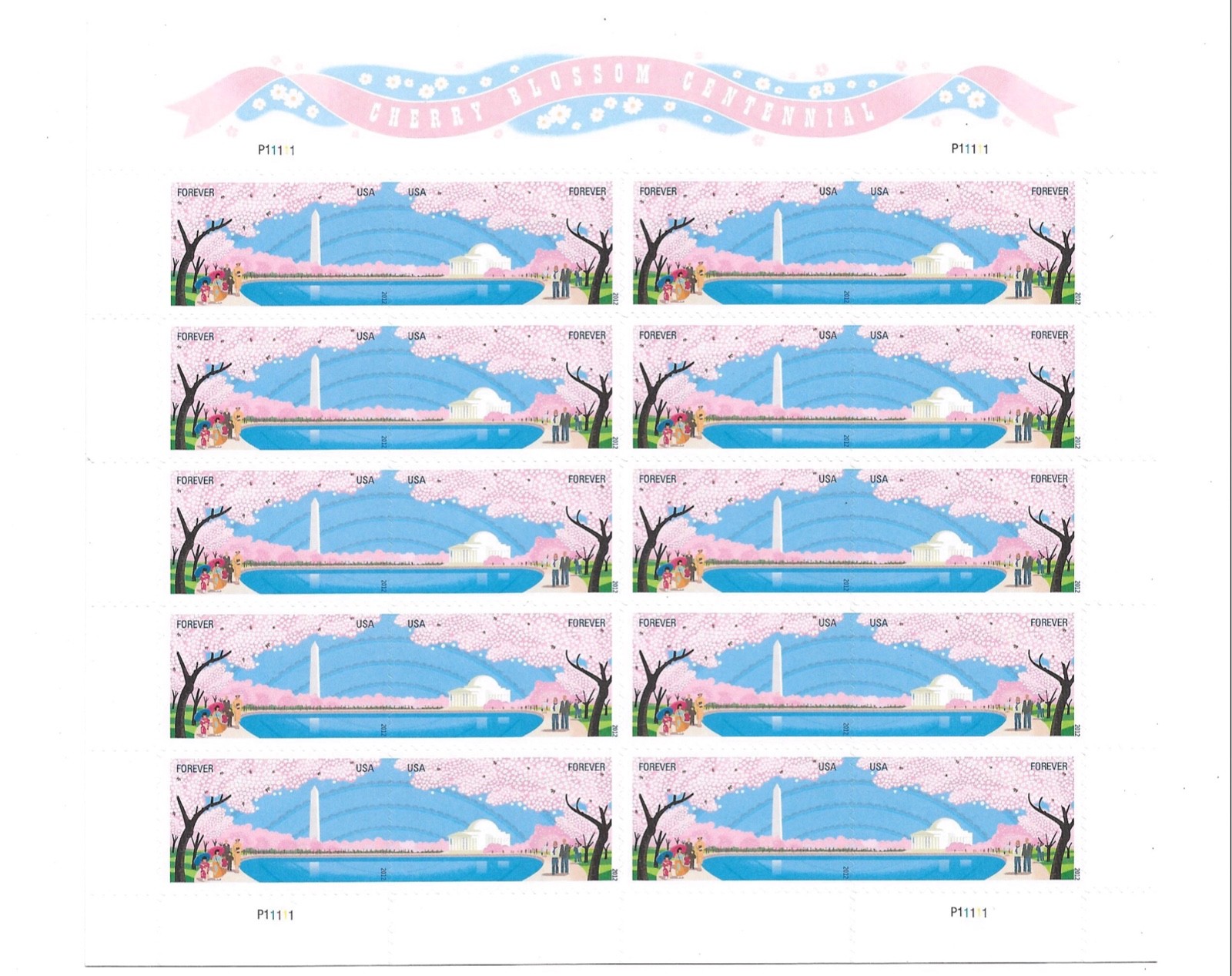 US SCOTT #4651-4652a Full Sheet of 20 Cherry Blossom Centennial! Forever Stamps