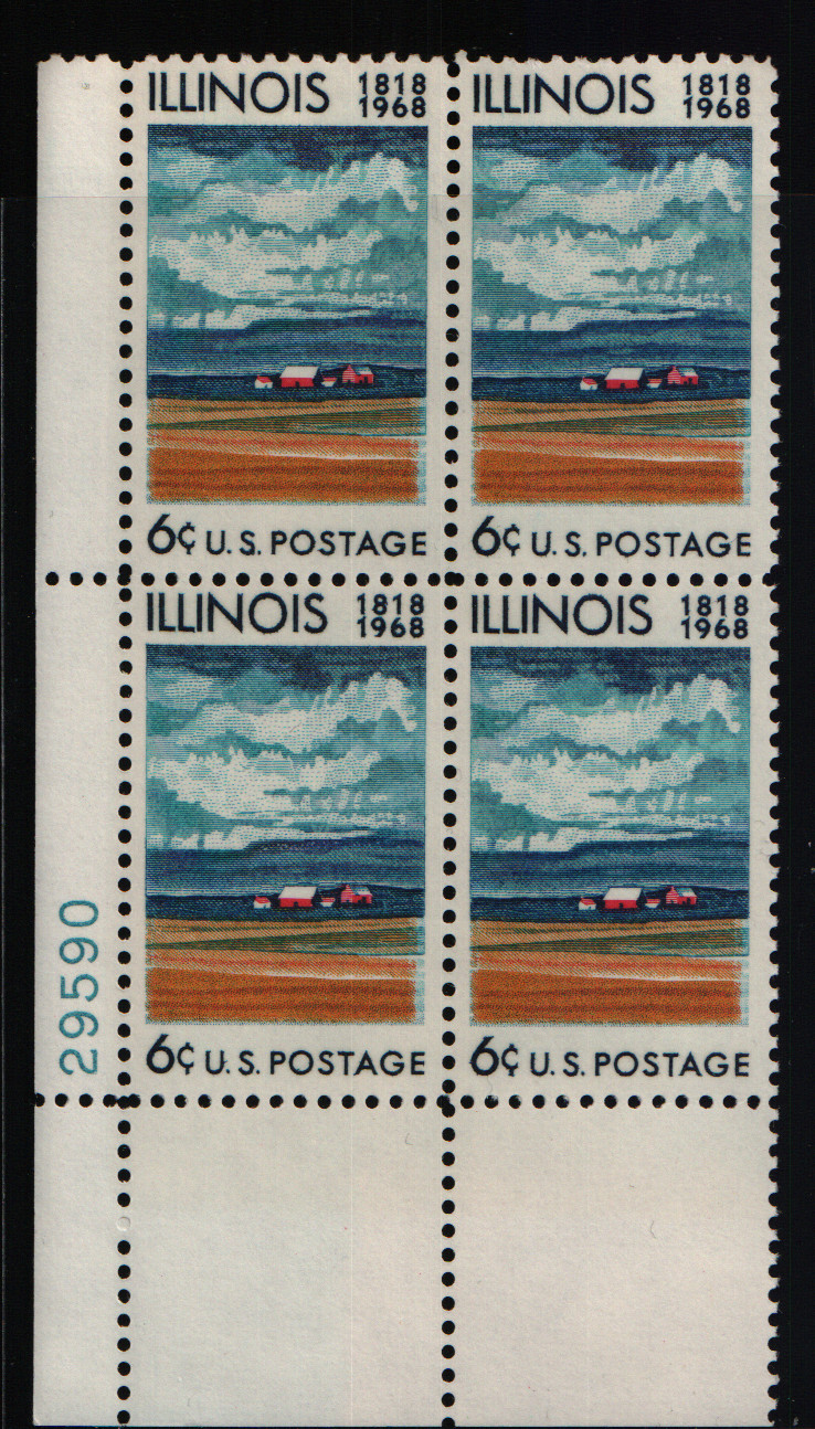 1968 6c Illinois Statehood Block of Four Scott #1339 ST230