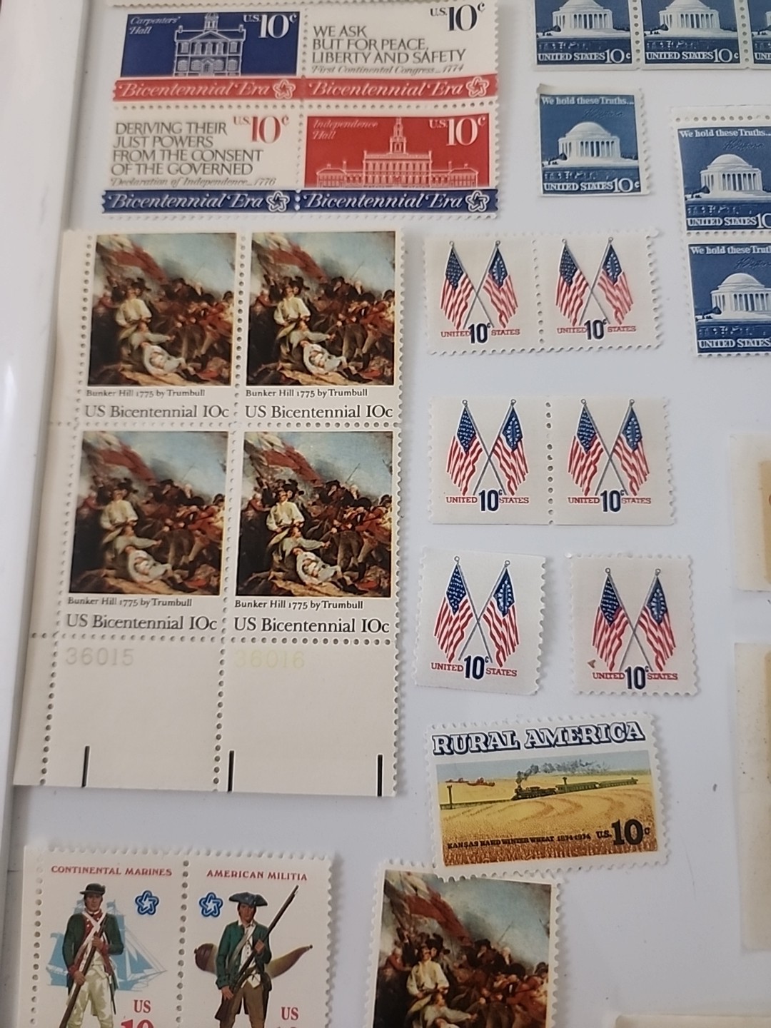 Vintage Mixed Lot of 105 Unused 10 & 15 Cent U.S. Post Office Postage Stamps