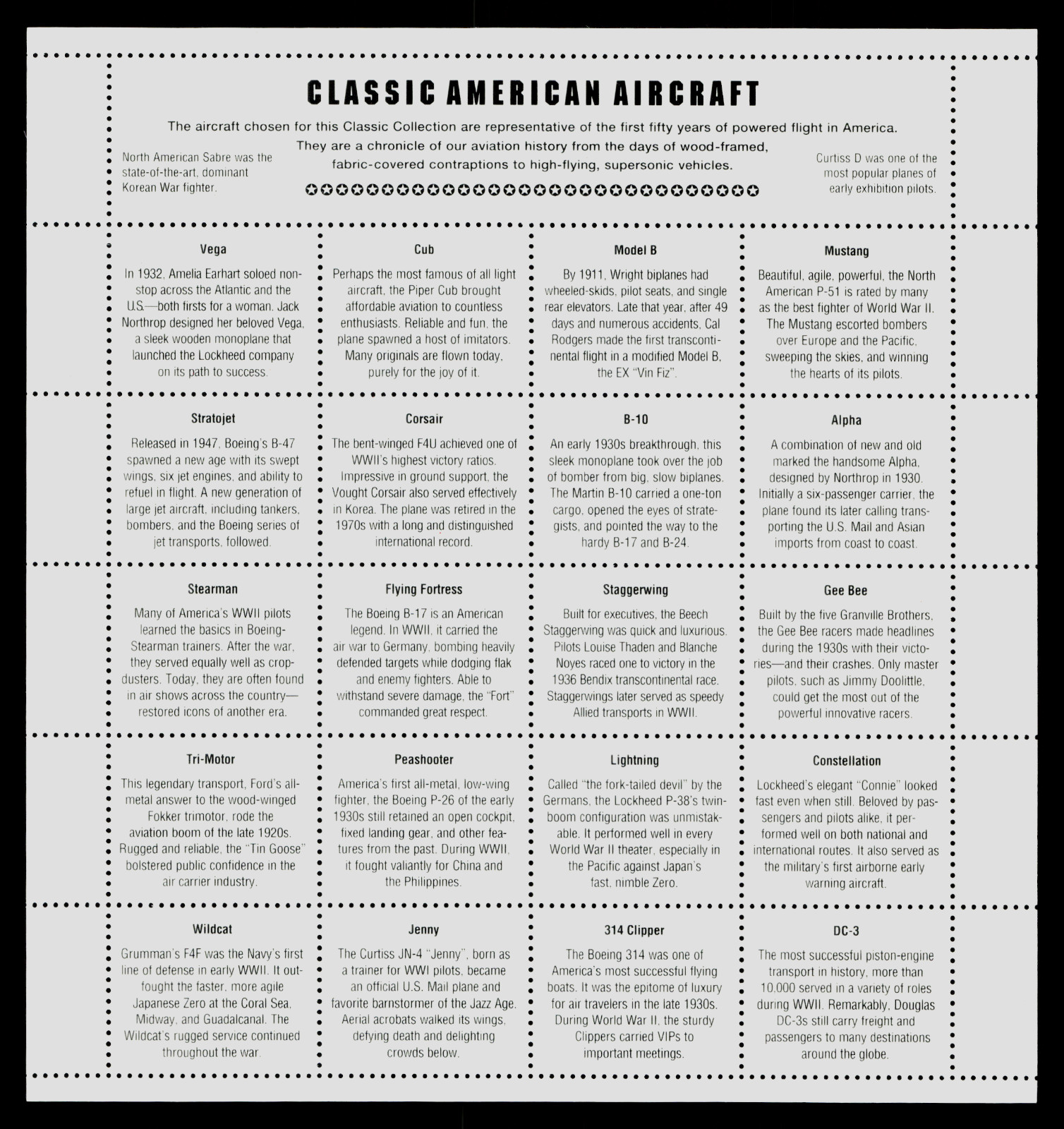 Lot of (2) -US SCOTT #3142 32ct Classic American Aircraft Souvenir Sheet of 20