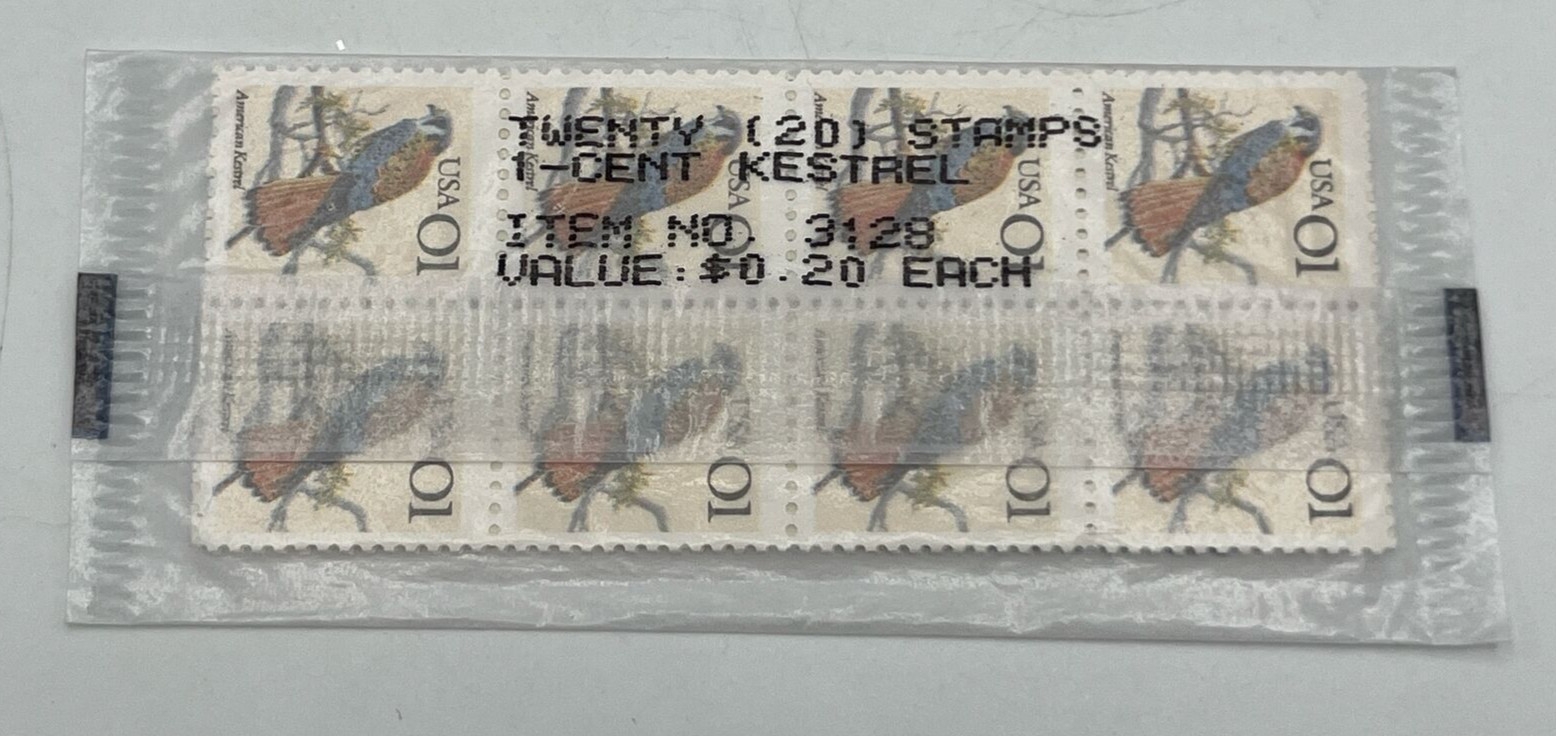 Twenty Stamps 1 Cent Kestrel Item #2138 New in Original Pack