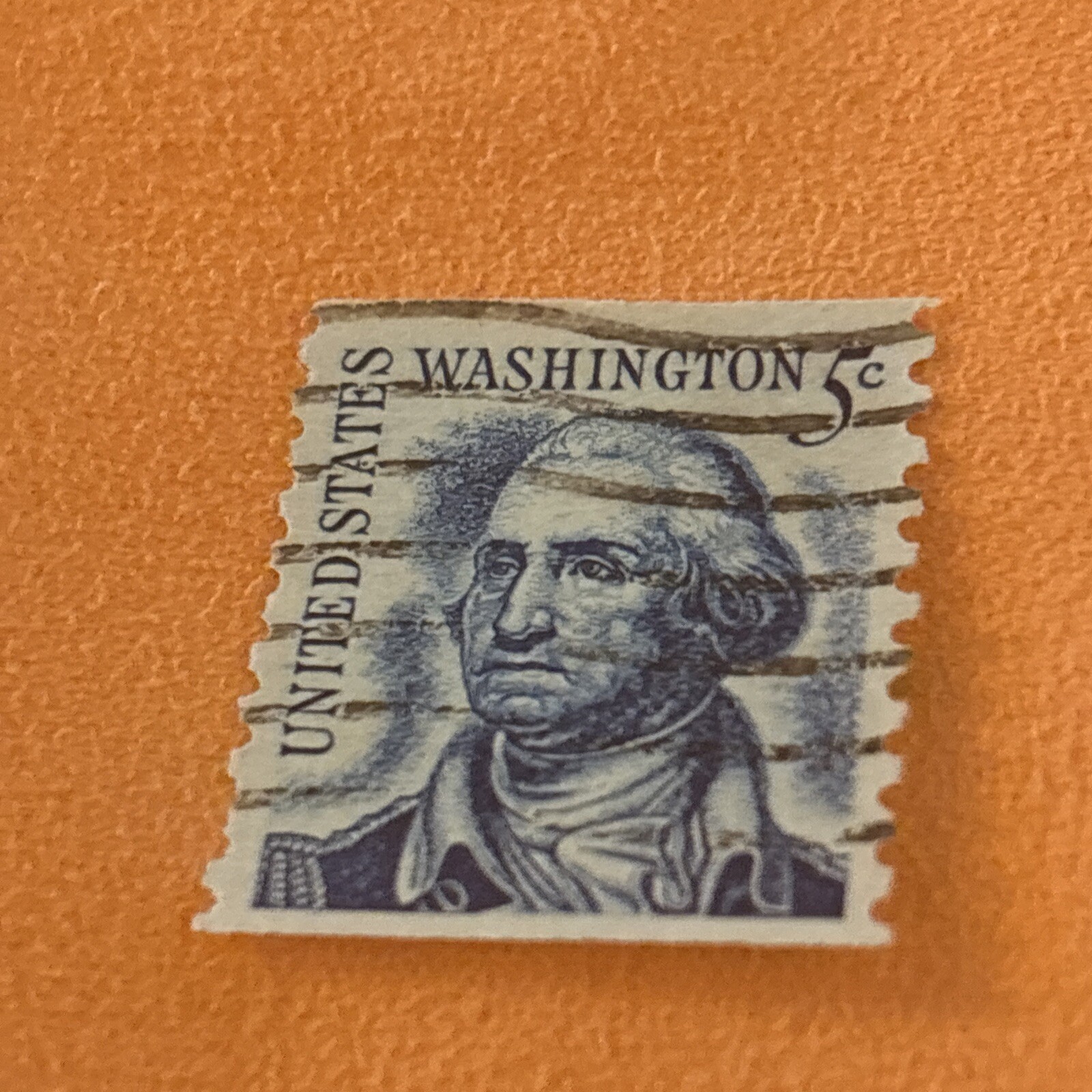 Vintage George Washington Blue 5 Cent Stamp (4)