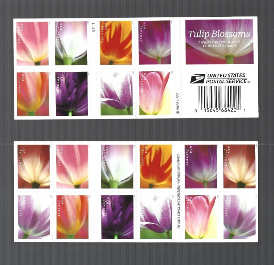DISCOUNT POSTAGE 💥TULIP BLOSSOMS 💥1 Sheet of 20 USPS Forever Stamps