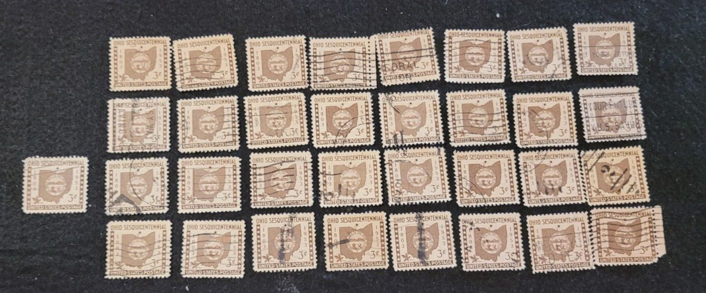 # 1018 – 1953 3¢ Ohio Statehood USA Used 1 Stamp +2 FREE