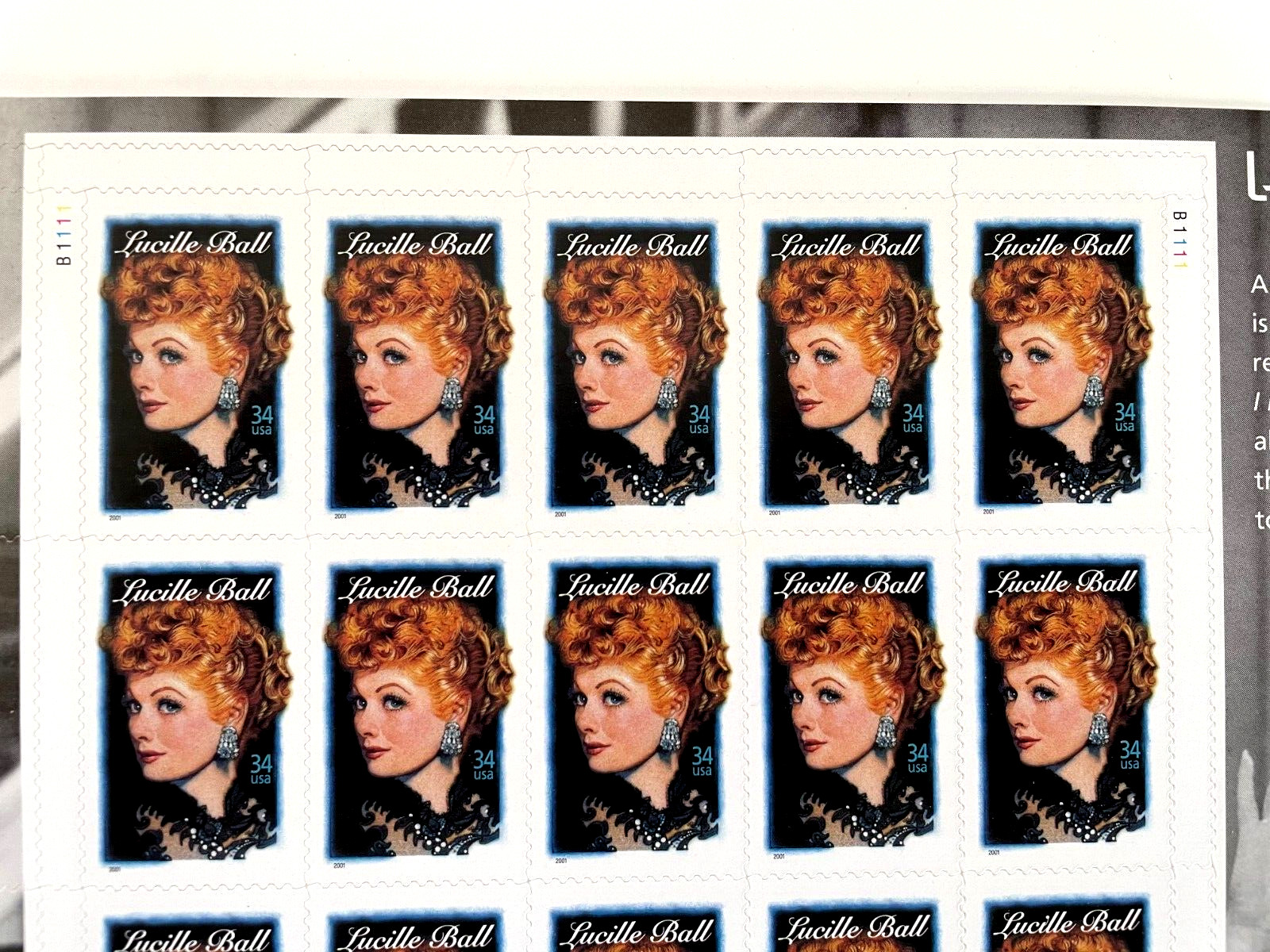 2000 Collector Stamps “Legends of Hollywood” – Featuring “Lucille Ball” *