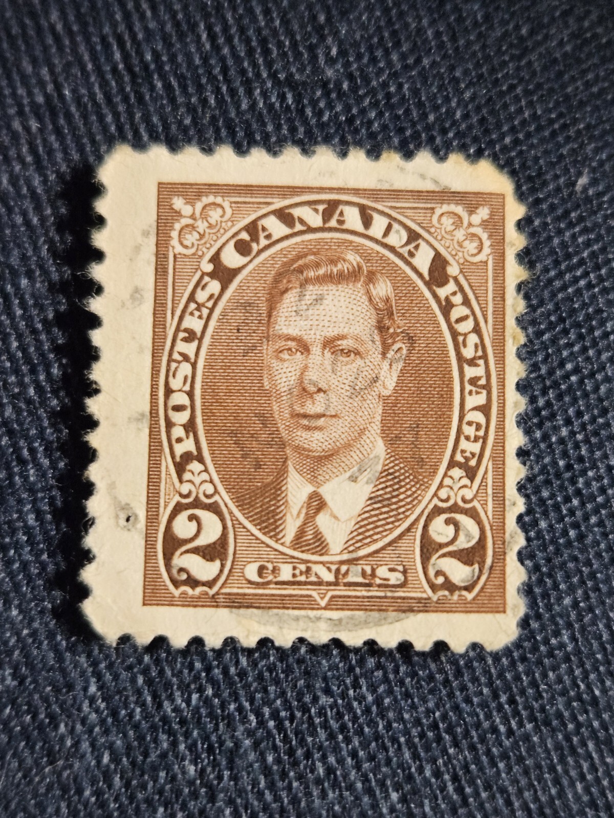 Canada Postage Stamp Scott #232 King George VI 2c Brown Used