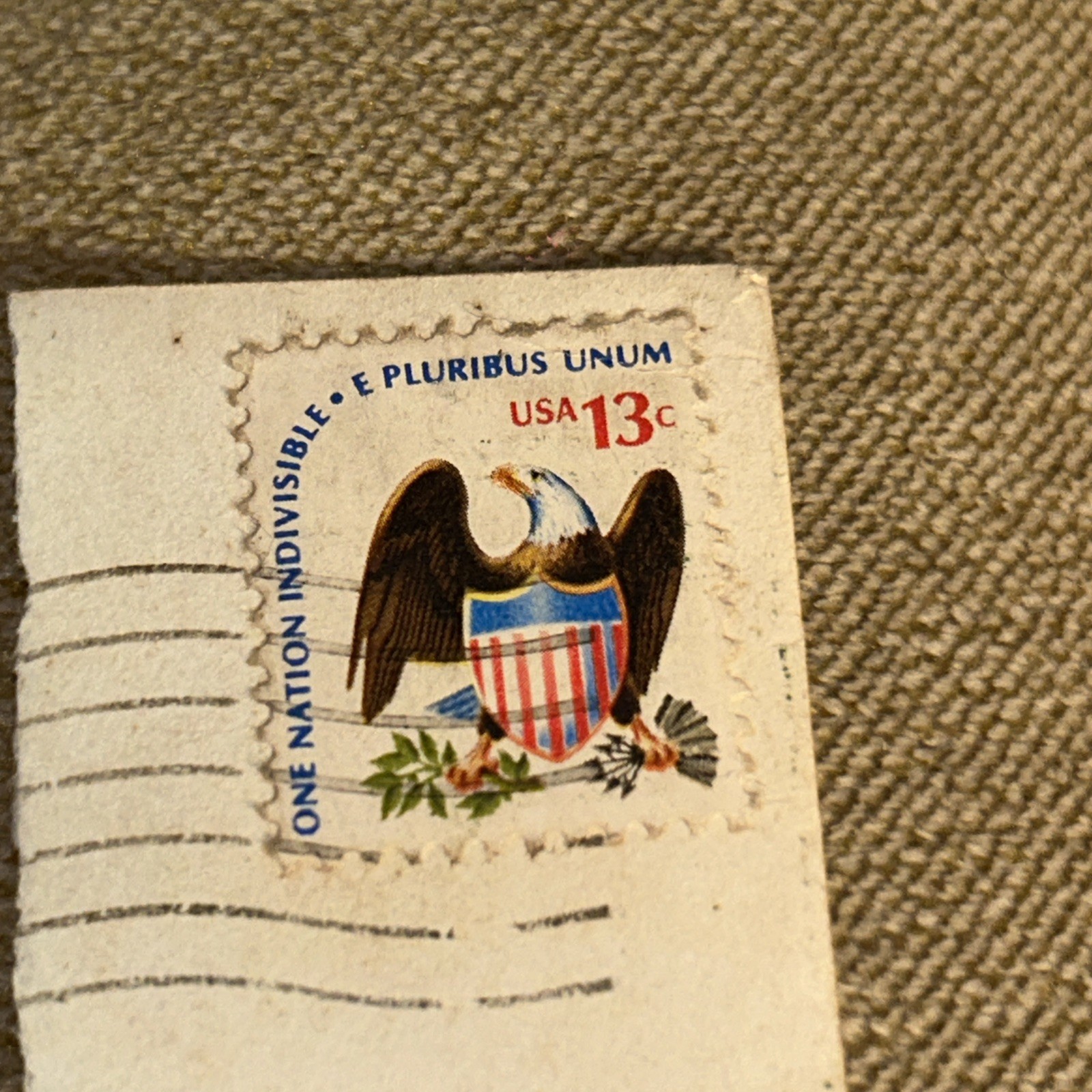 USA United States Postage Stamp Eagle One Nation 13 Cents Canceled