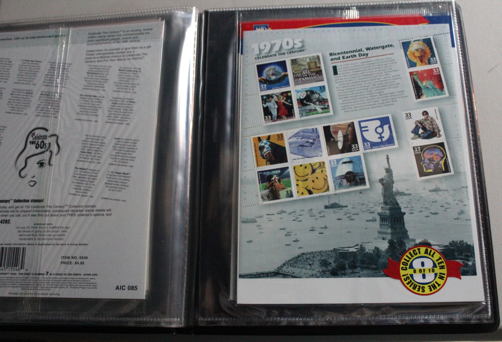 Mint CELEBRATE THE CENTURY 1900-1999 Complete 10 Sheet Set US Stamps W/SUPER Her