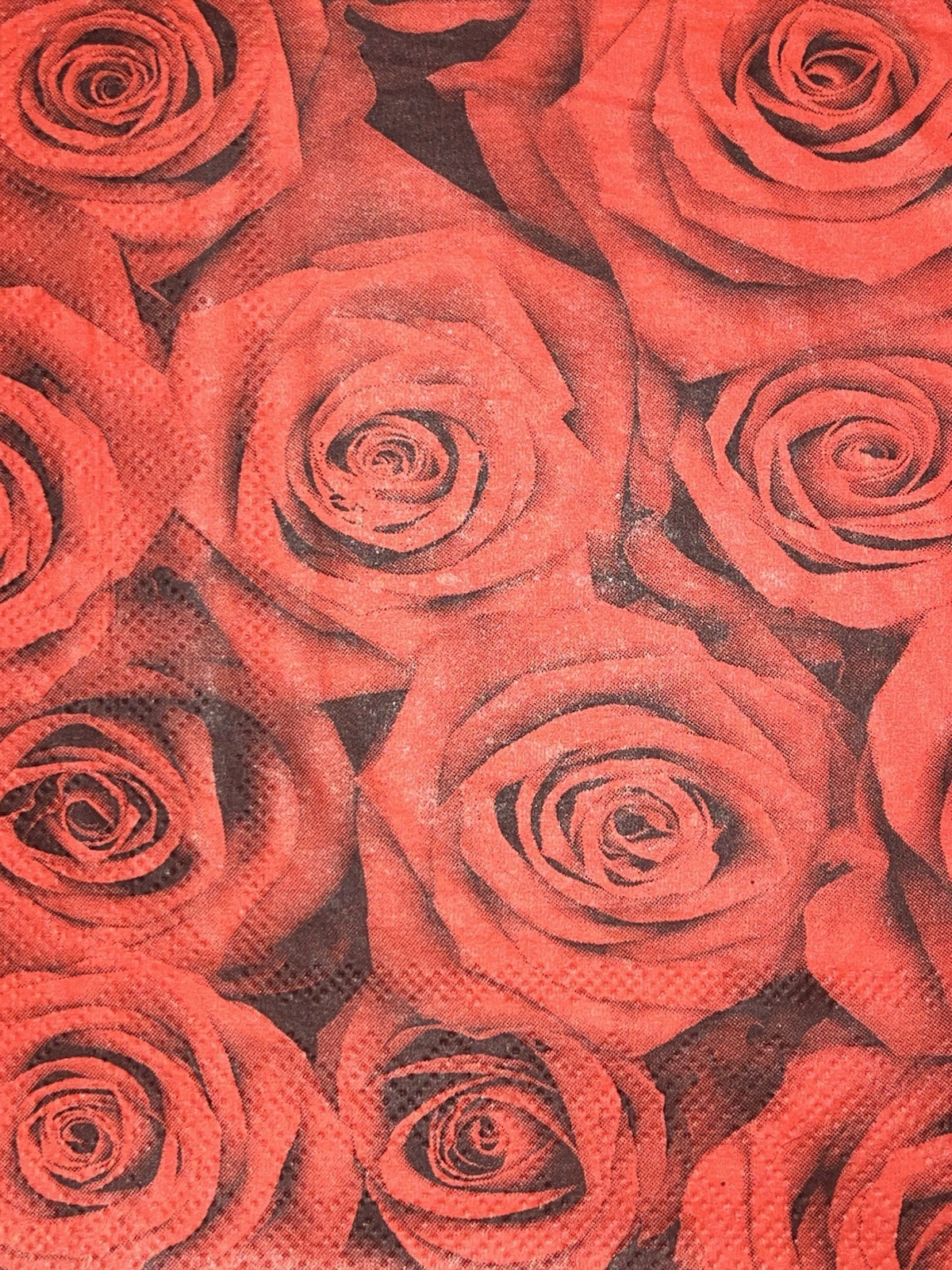 Three Paper LUNCHEON Decoupage Craft Napkins Valentine Red Roses Flowers /floral