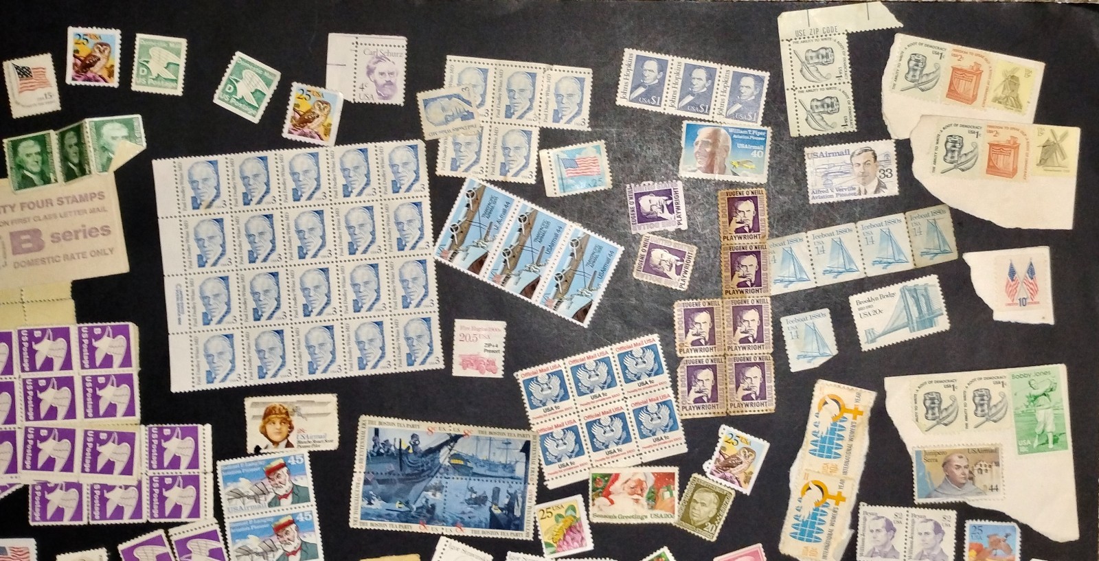 Mixed Lot of 200+ U.S. Vintage Stamps– High Denomination, non cancelled, Nice!!