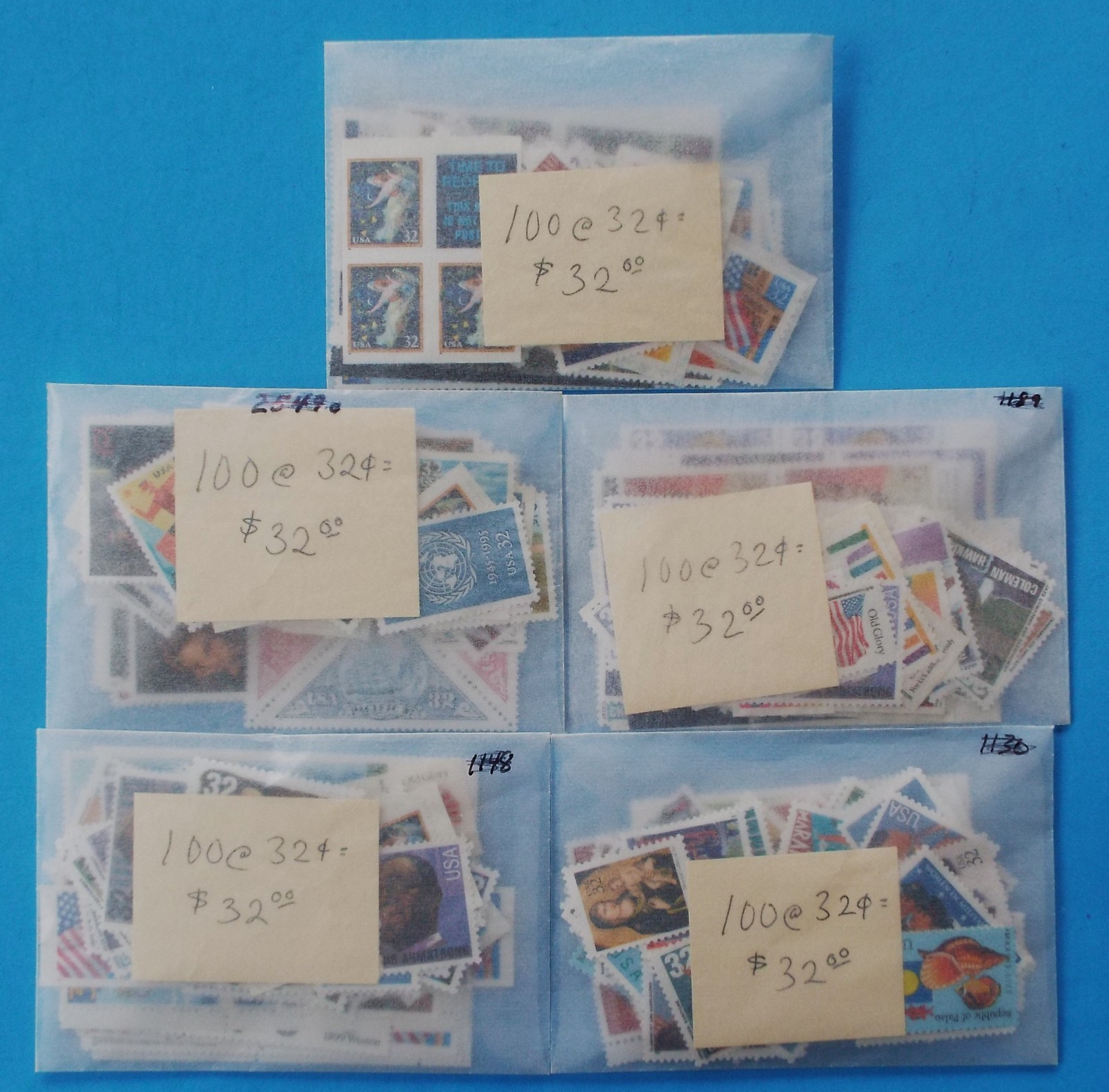 US Discount Postage 500 32 Cent 32c Stamps Blocks Singles Mixed Mint Lot #4
