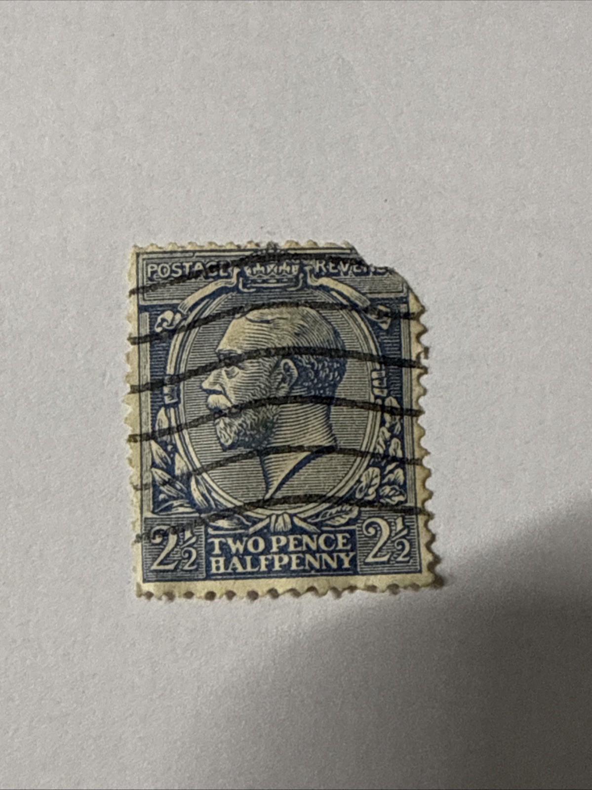 King George V Two Pence Half Penny 1935 ultramarine blue stamp