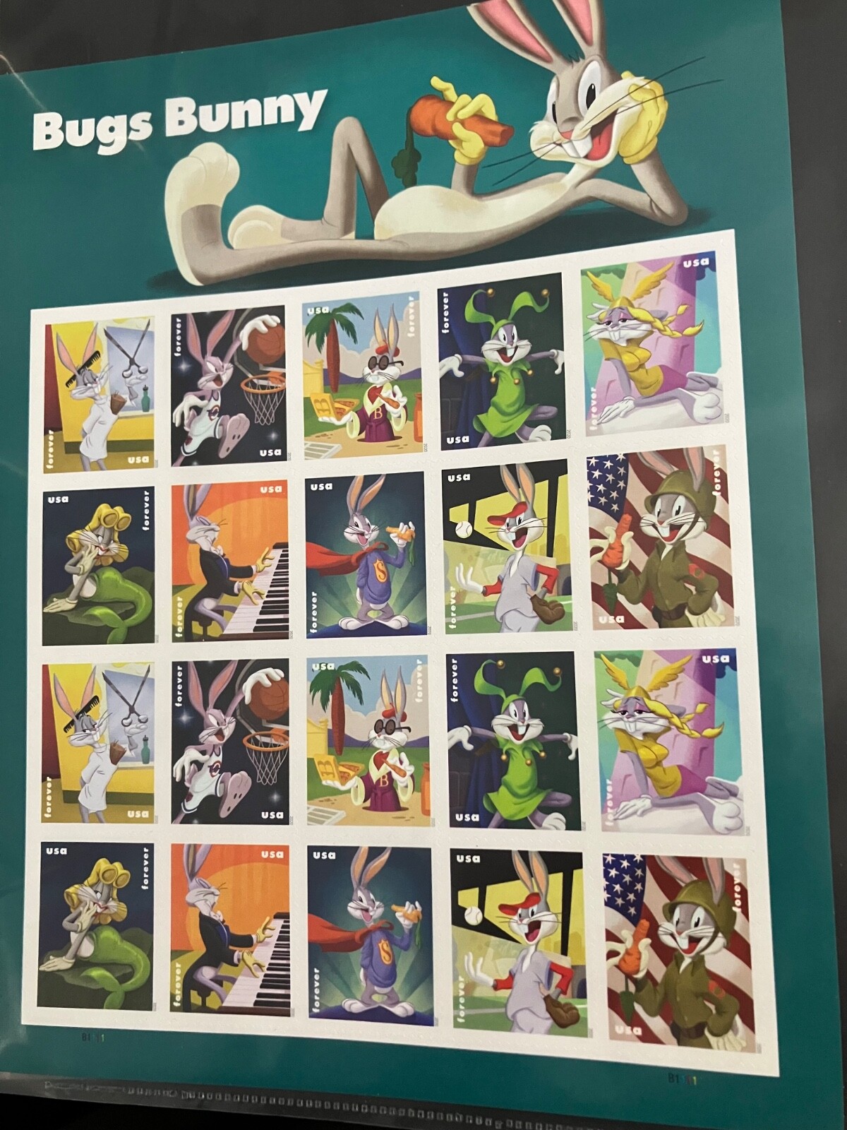 Bugs Bunny 20 count USA Forever stamps sheet-NEVER USED