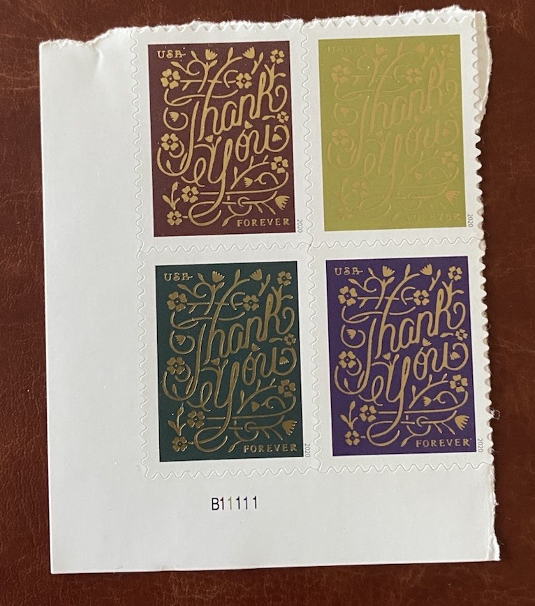 US stamps sc #5519-22 THANK YOU forever b4 or strip of 4 you pick