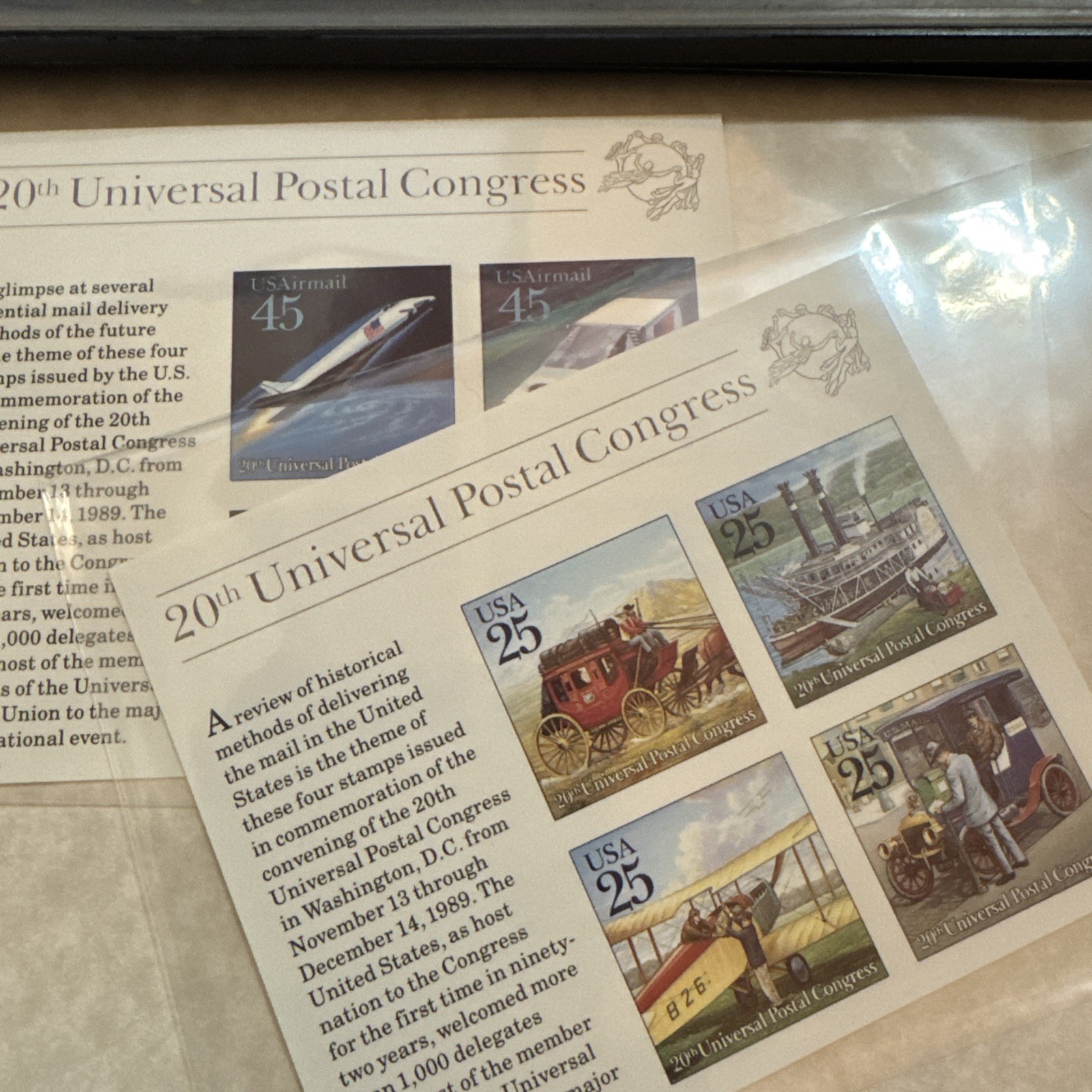 Lot -20th UNIVERSAL POSTAL CONGRESS- 2 SOUVENIR SHEETS MNH #2438, #C126 Shuttle