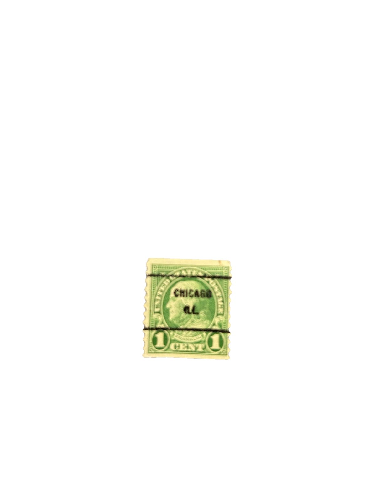 RARE Benjamin Franklin 1 Cent Green Stamp Very Rare