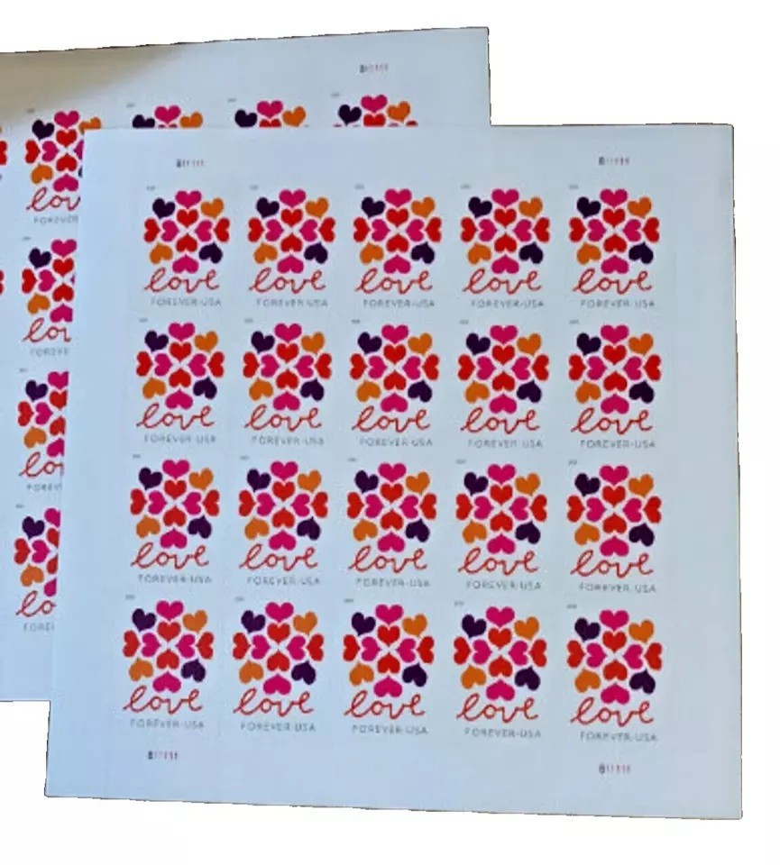 LOVE HEARTS BLOSSOM Sheet of 20 Forever Stamps MNH #5339 – BRAND NEW