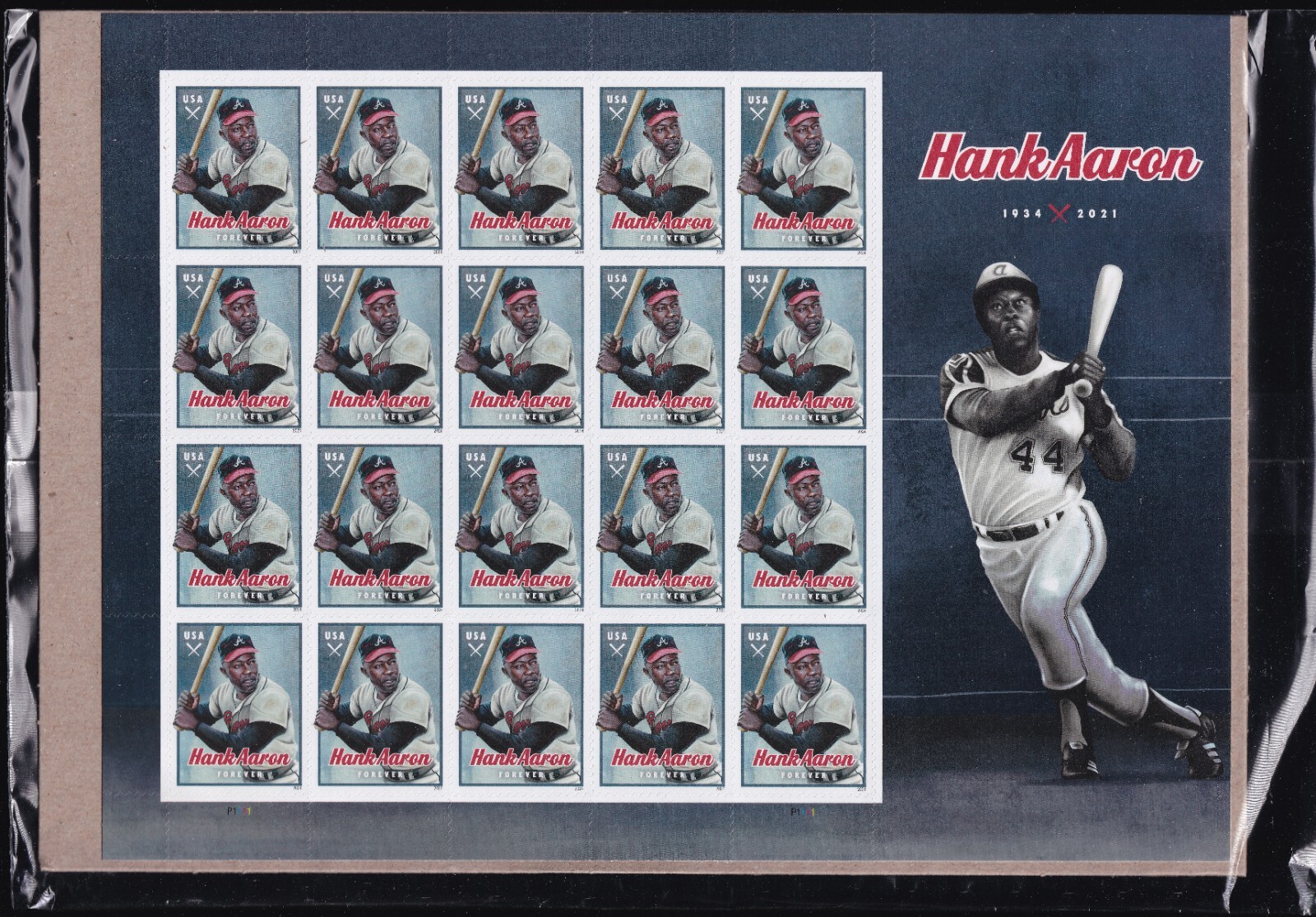 USPS Hank Aaron Full Sheet of 20 Forever Stamps – Sealed