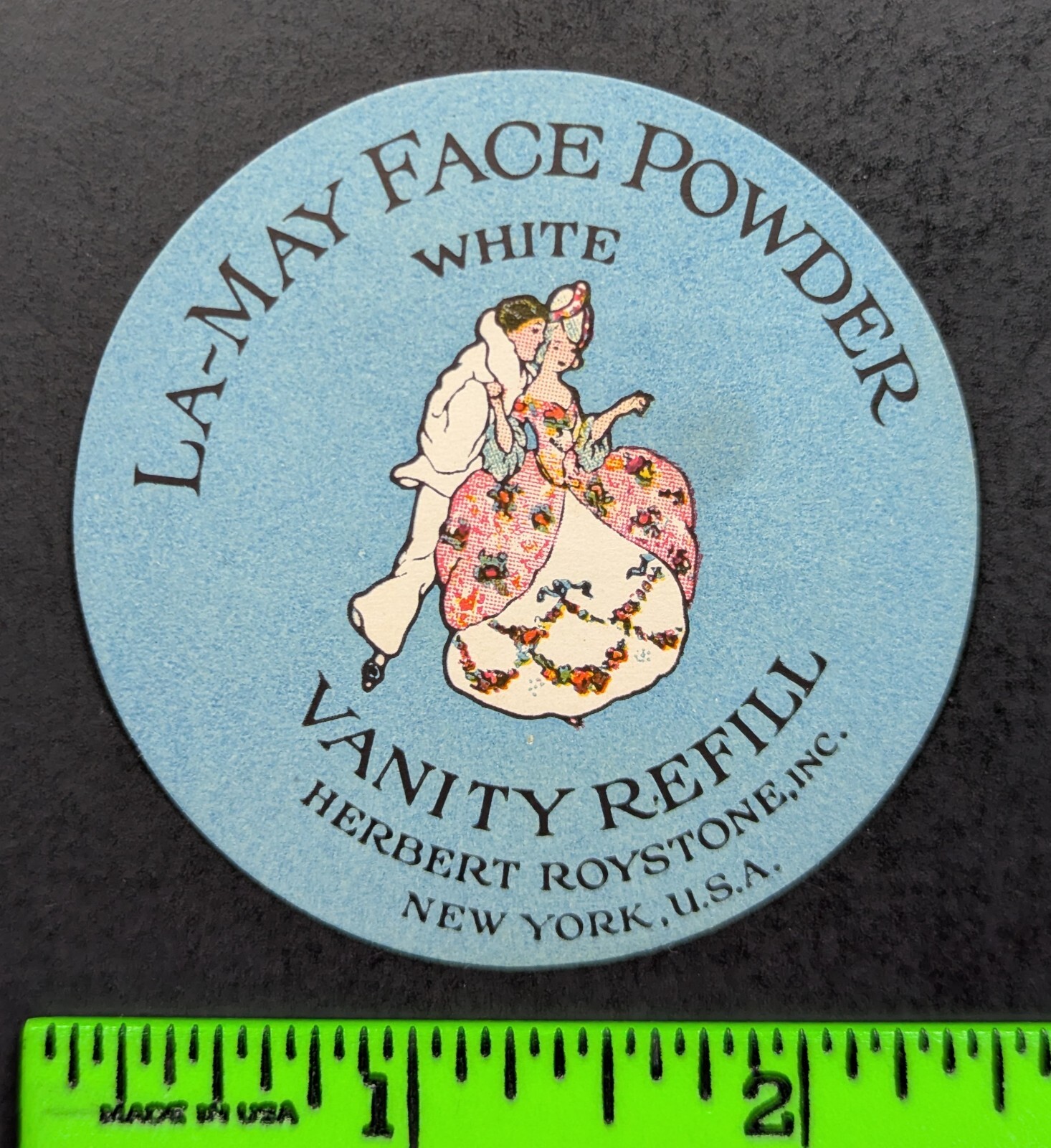 Vintage La-May Face Powder Vanity Makeup Herbert Roystone NY Poster Stamp