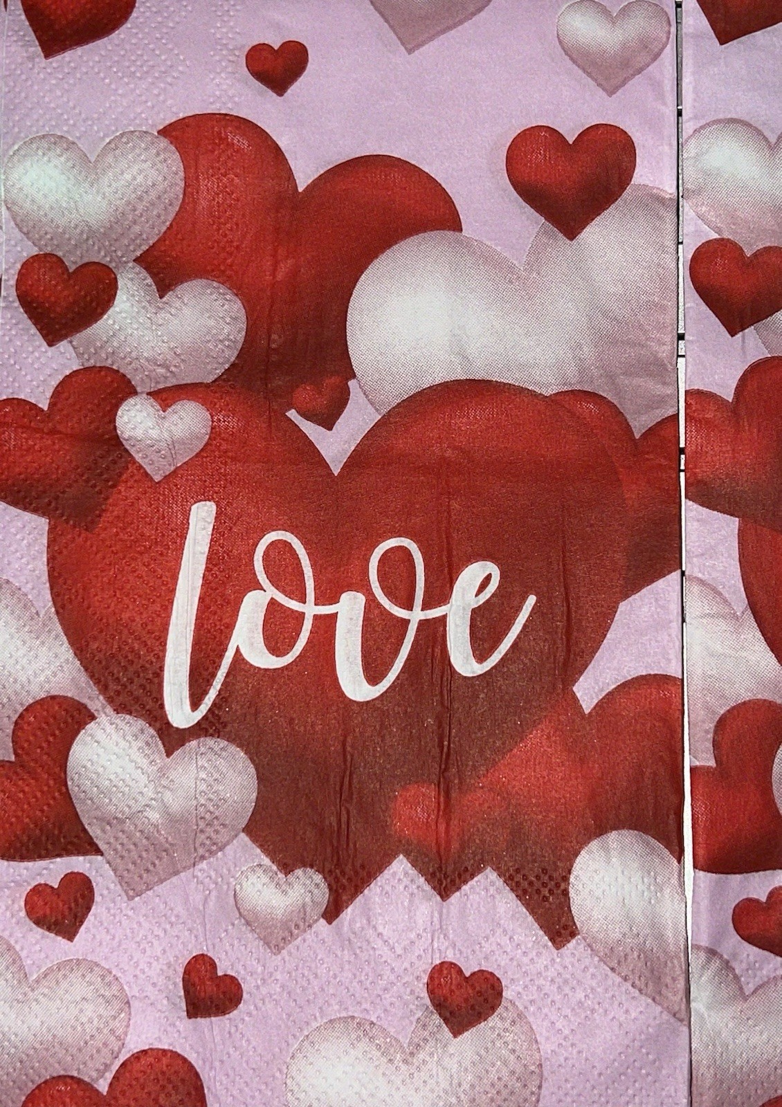TWO Individual.Paper Dinner Decoupage Napkins VALENTINe’s /Love/heart Balloons