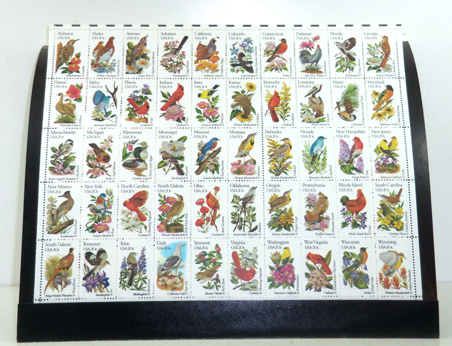 Sheet of 20 cent state bird stamps w/ folder – SF3